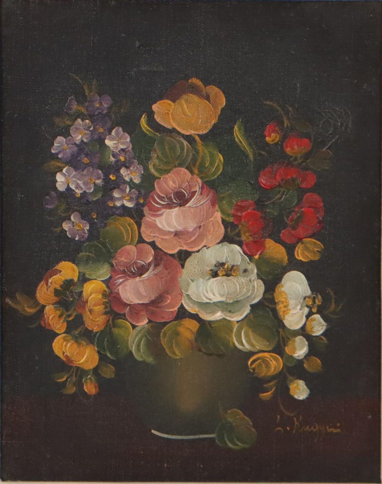 Floral Still Life Oil Painting of Bouquet