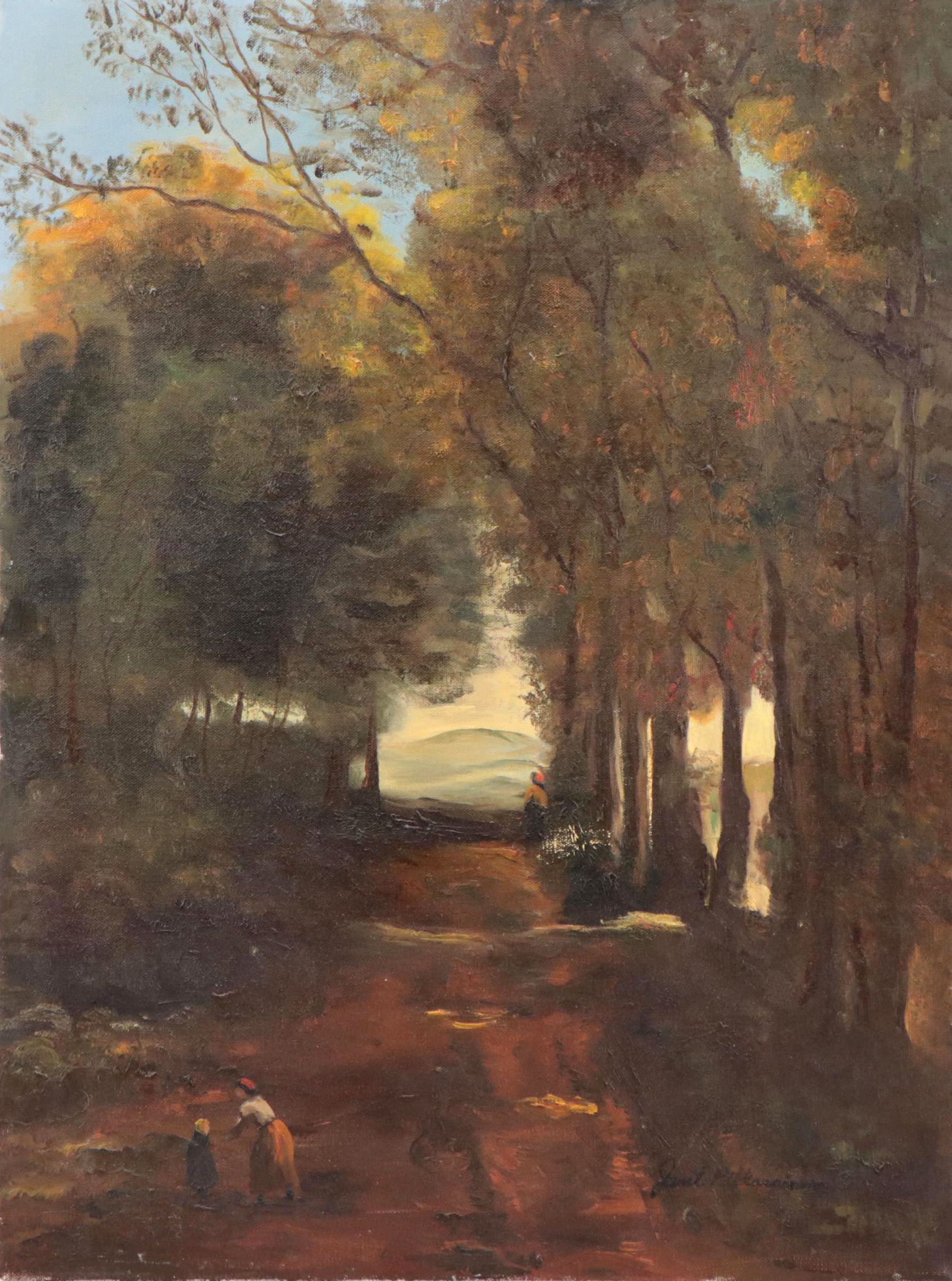 Oil Painting of Forest Landscape