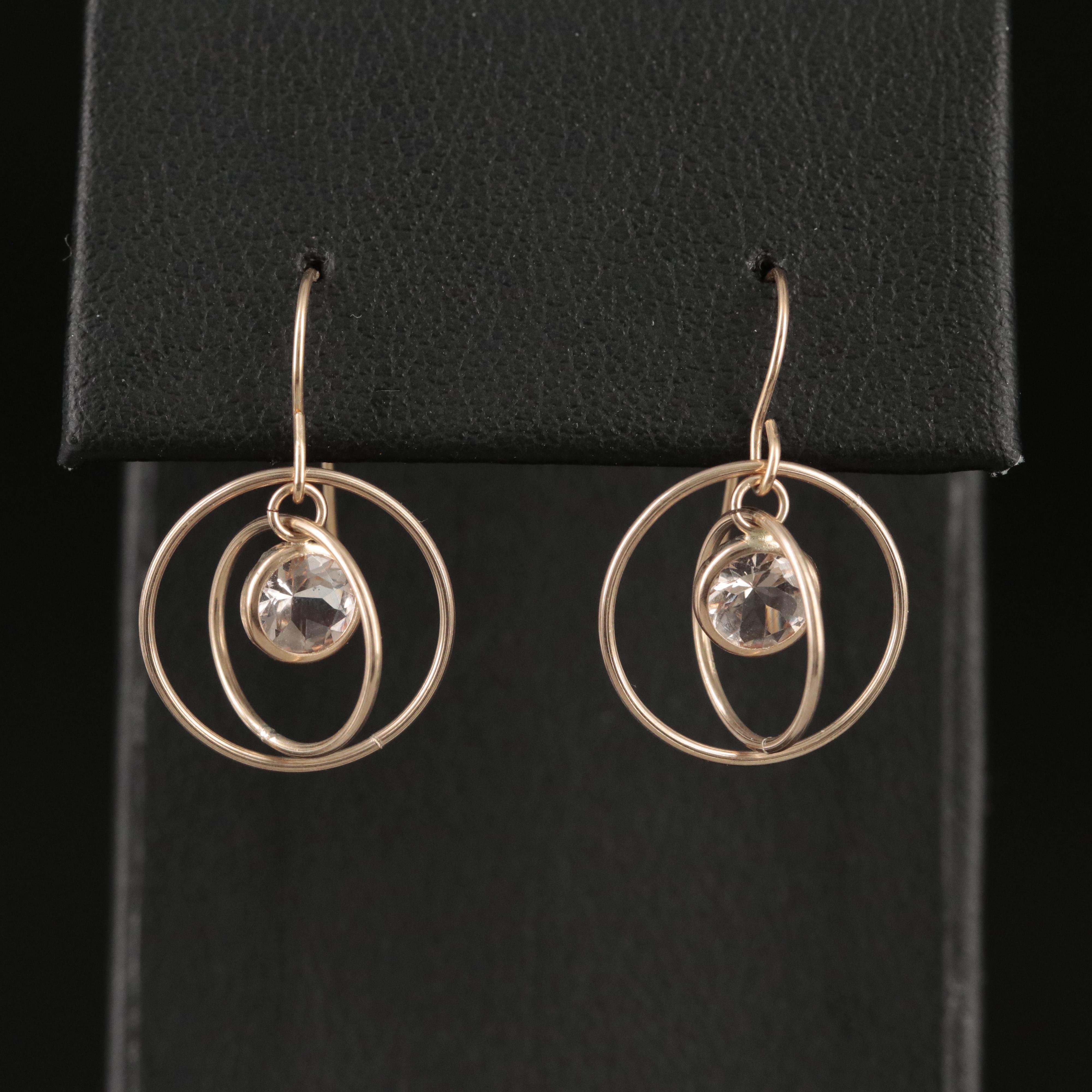 10K Morganite Concentric Earrings