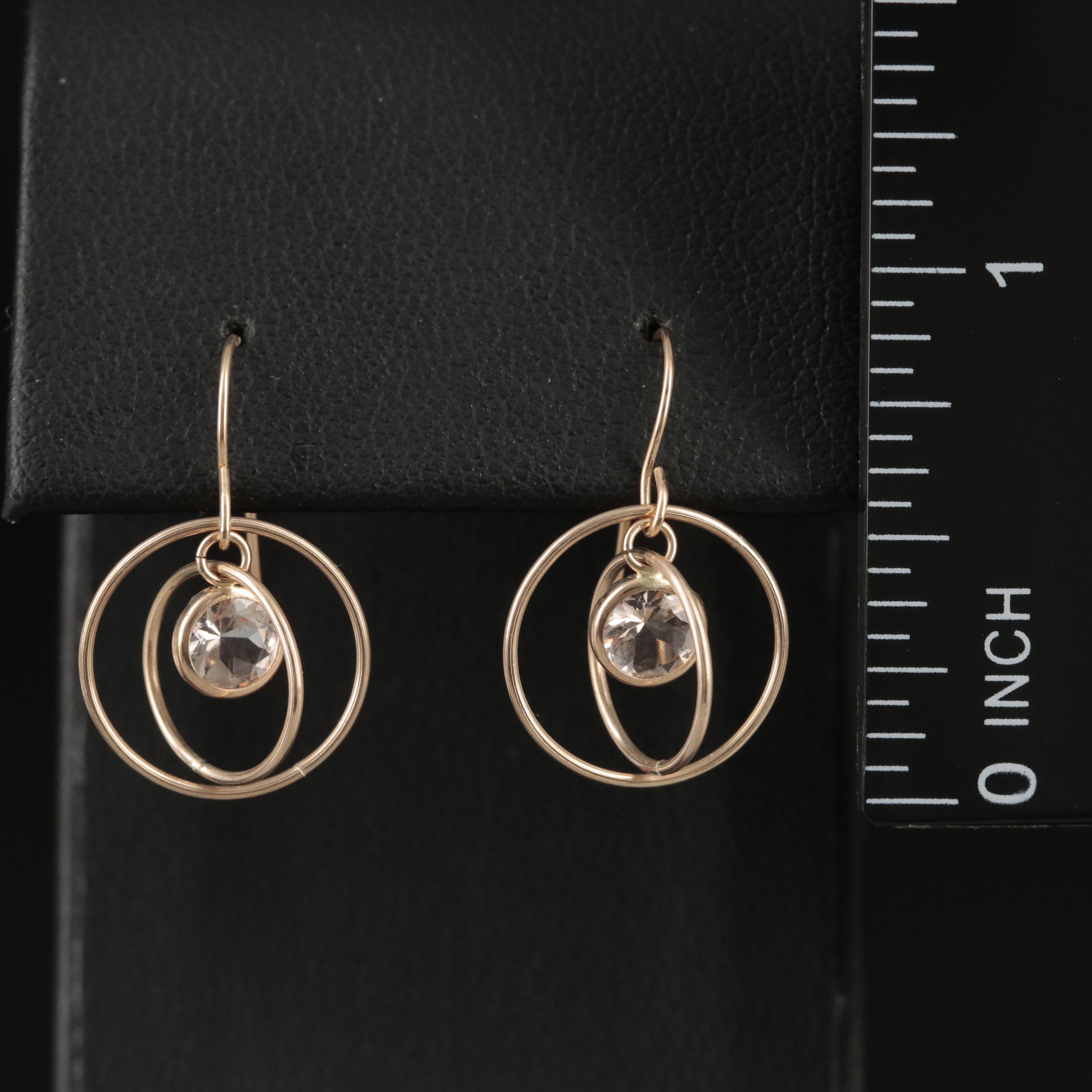 10K Morganite Concentric Earrings