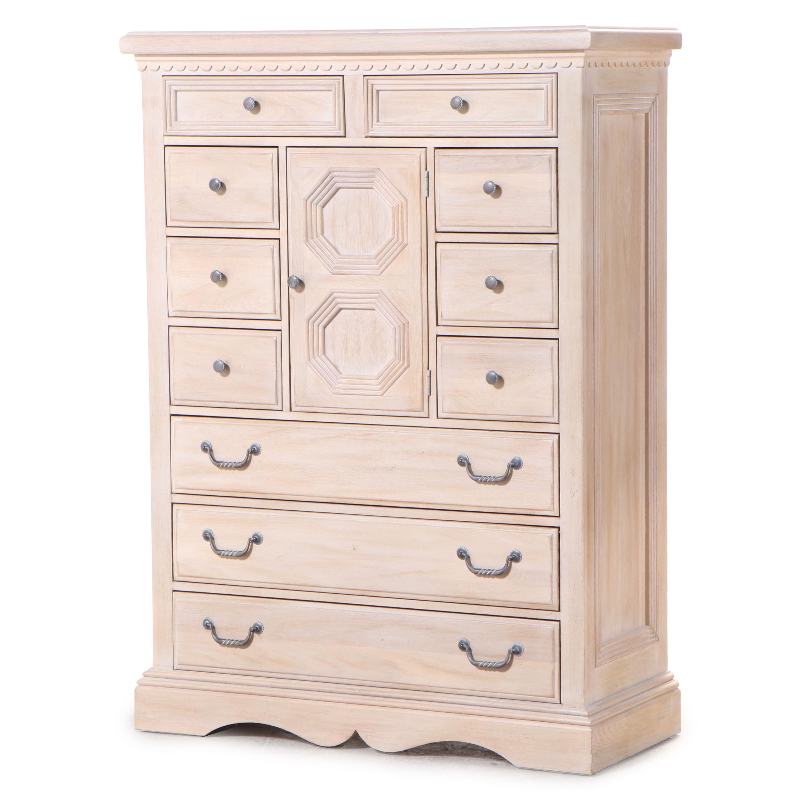 Lexington Furniture Cerused Oak Eleven-Drawer Chest, Late 20th Century