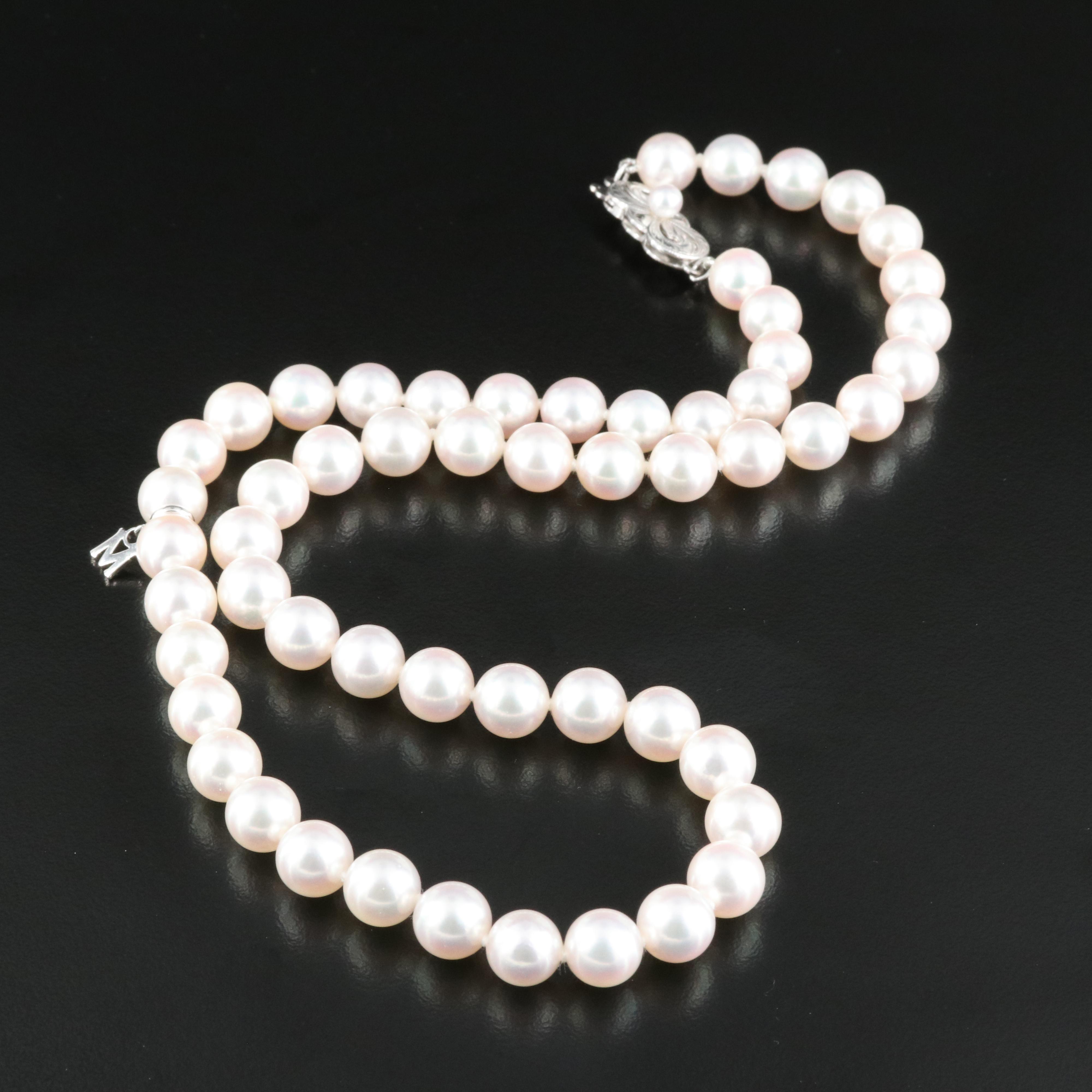 Mikimoto Pearl Necklace with 18K Clasp