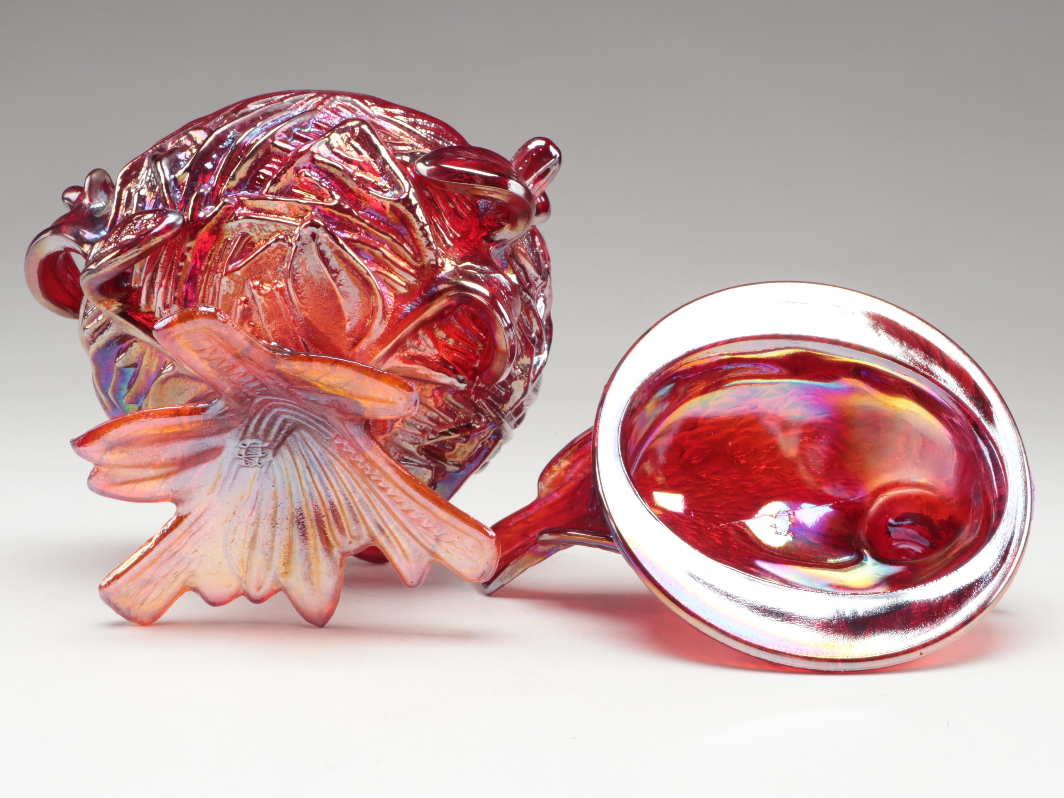 Fenton and Westmoreland Carnival Glass Bowls and Candy Dish