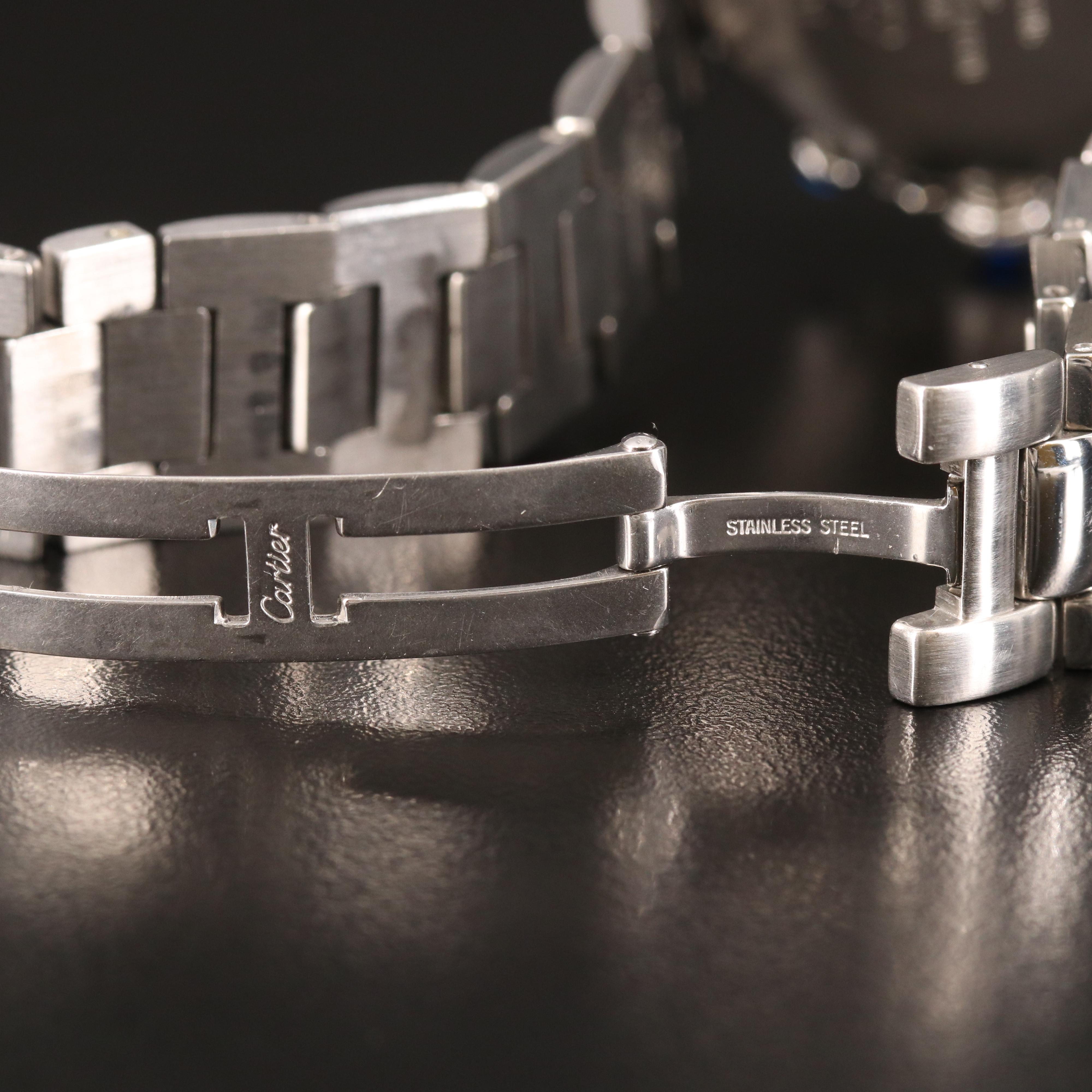 Cartier Pasha de Cartier Chronograph 18K and Stainless Guilloche Dial Watch