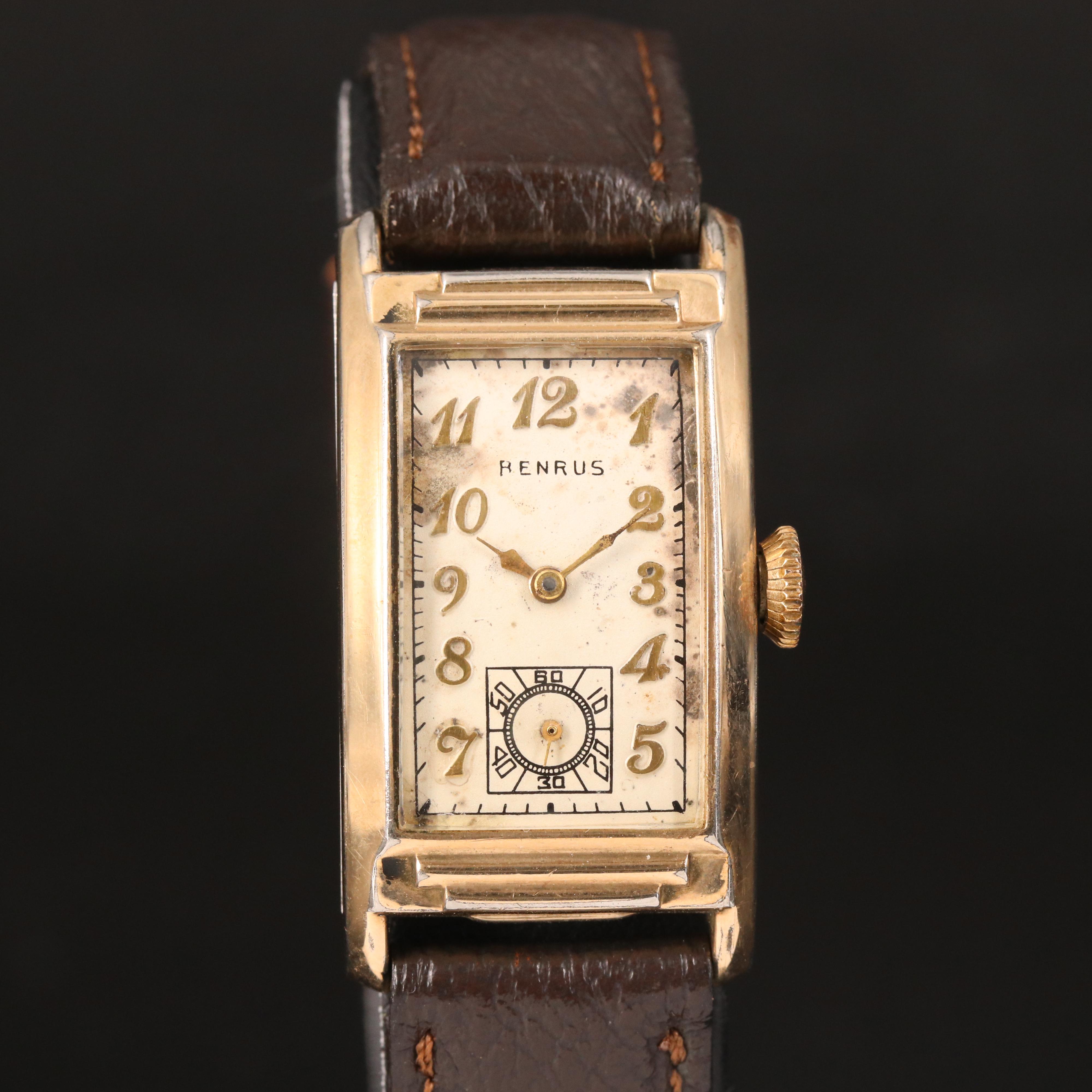 Vintage Benrus Tank Shape Stem Wind Watch