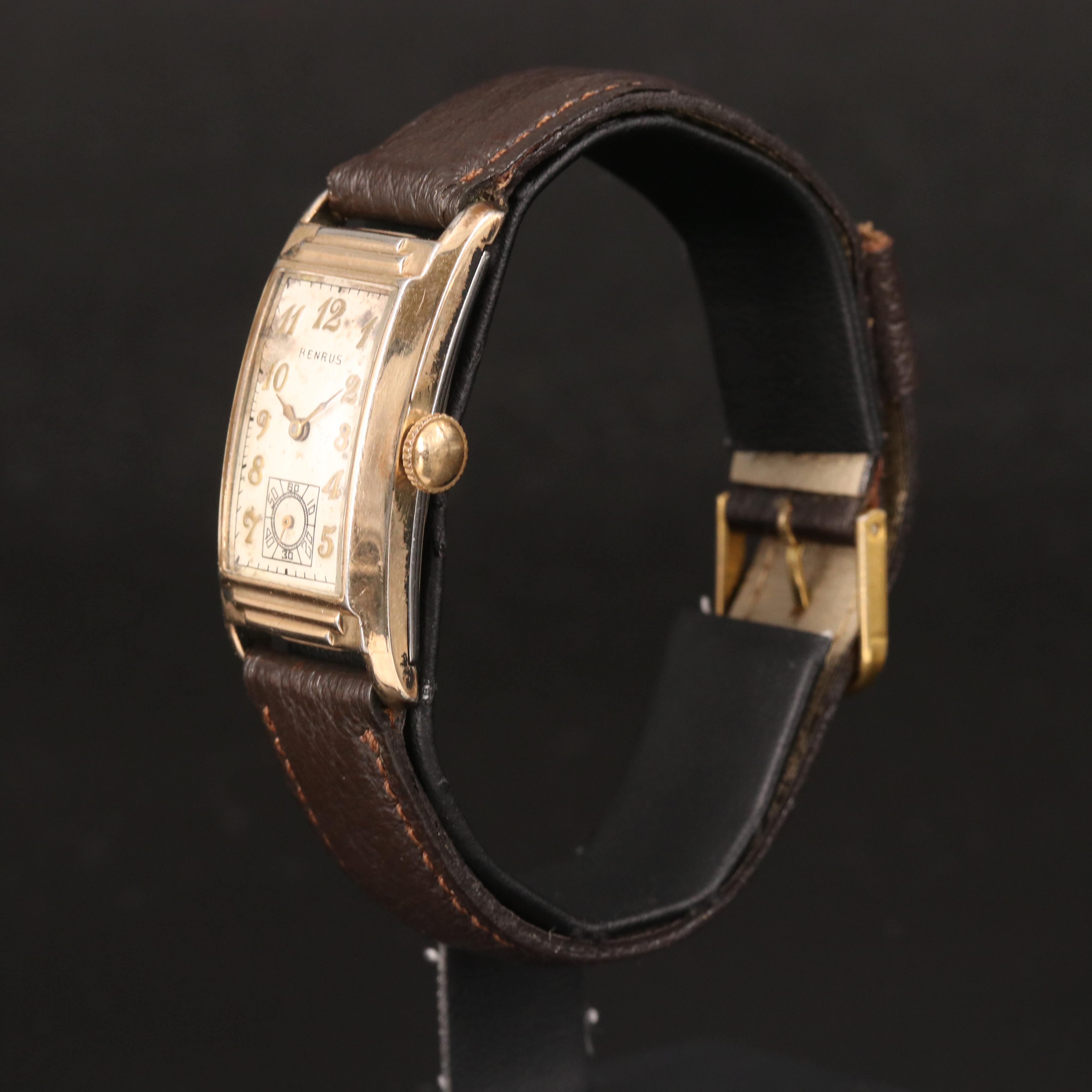 Vintage Benrus Tank Shape Stem Wind Watch