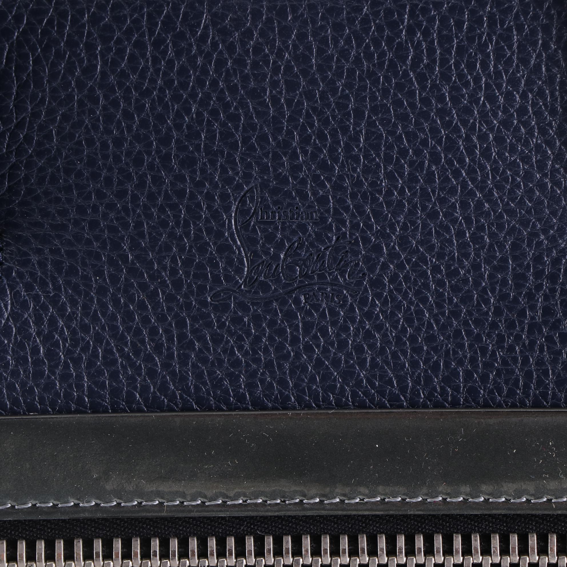 Christian Louboutin Large Trictrac Portfolio Bag in Spiked Grained Leather