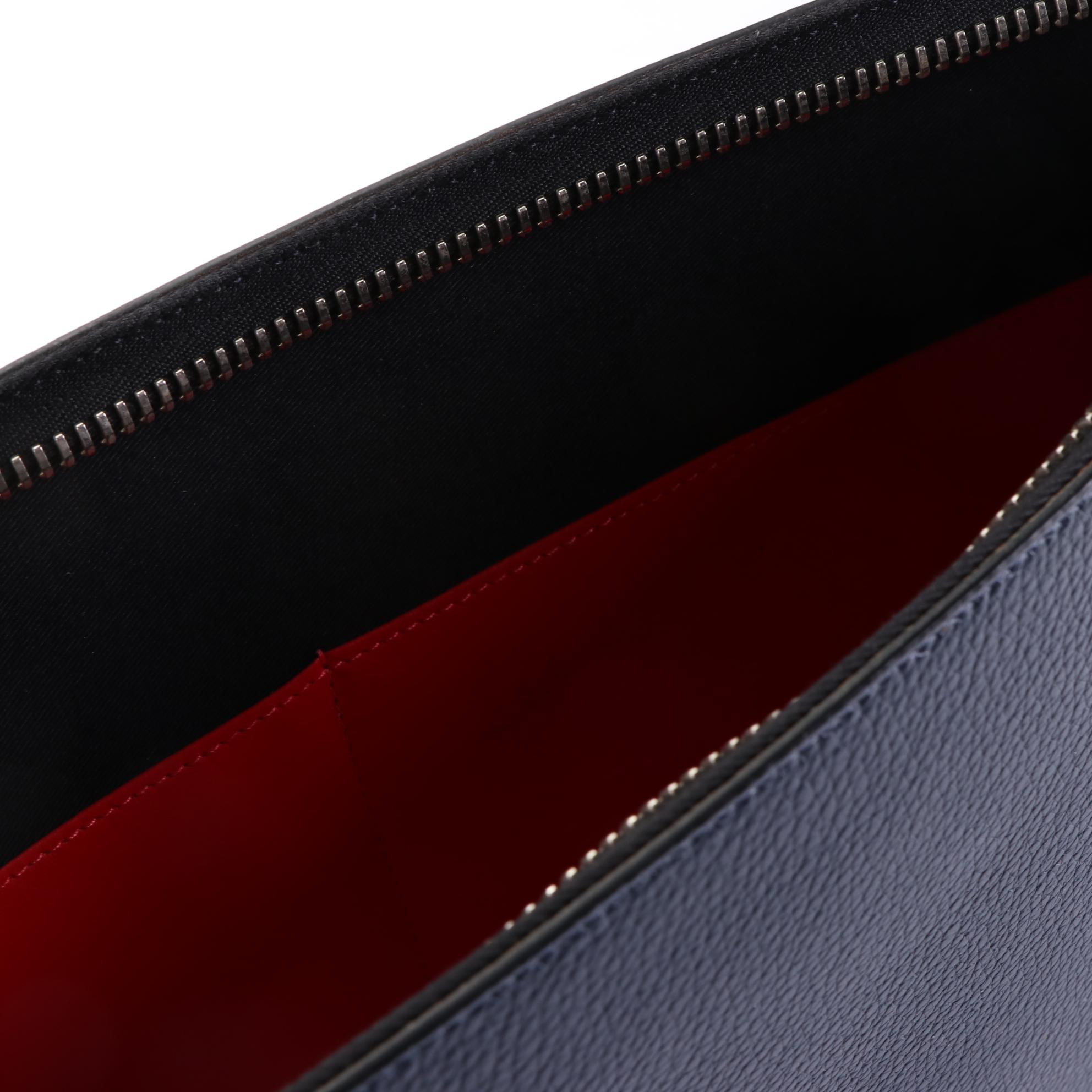 Christian Louboutin Large Trictrac Portfolio Bag in Spiked Grained Leather