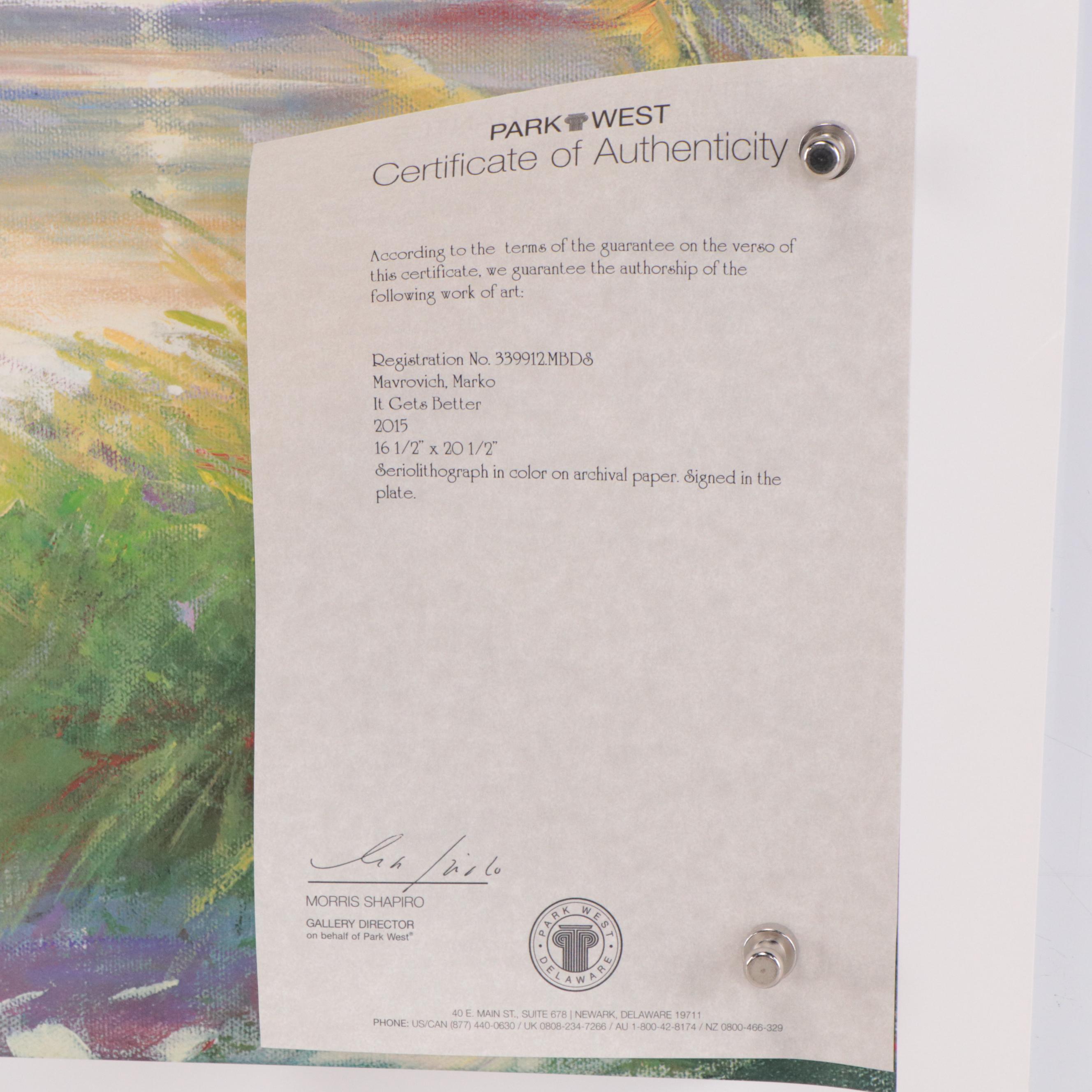 Seriolithograph After Marko Mavrovich "It Gets Better," 2015