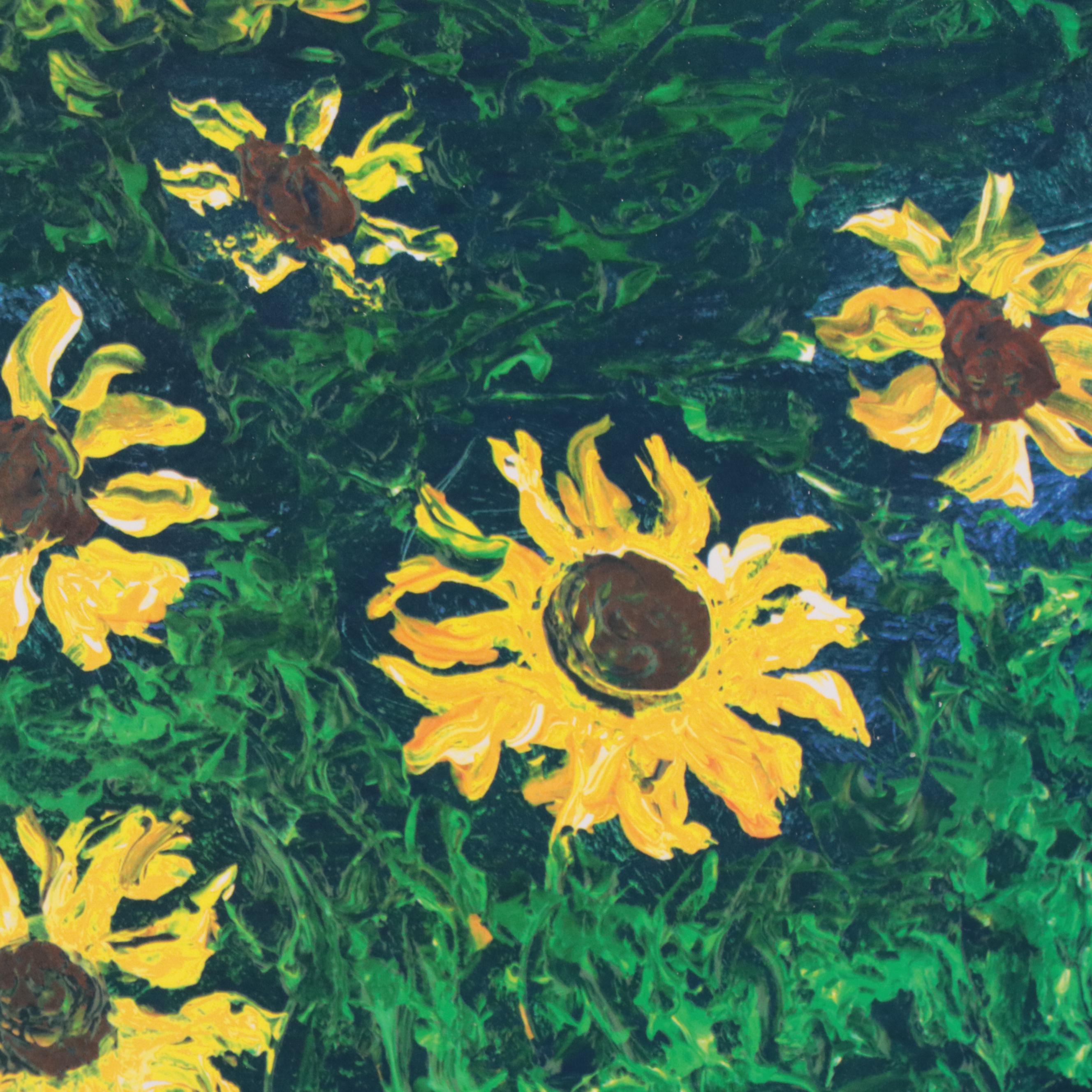 Seriolithograph After David Najar "Sunflowers At Dusk," 2013