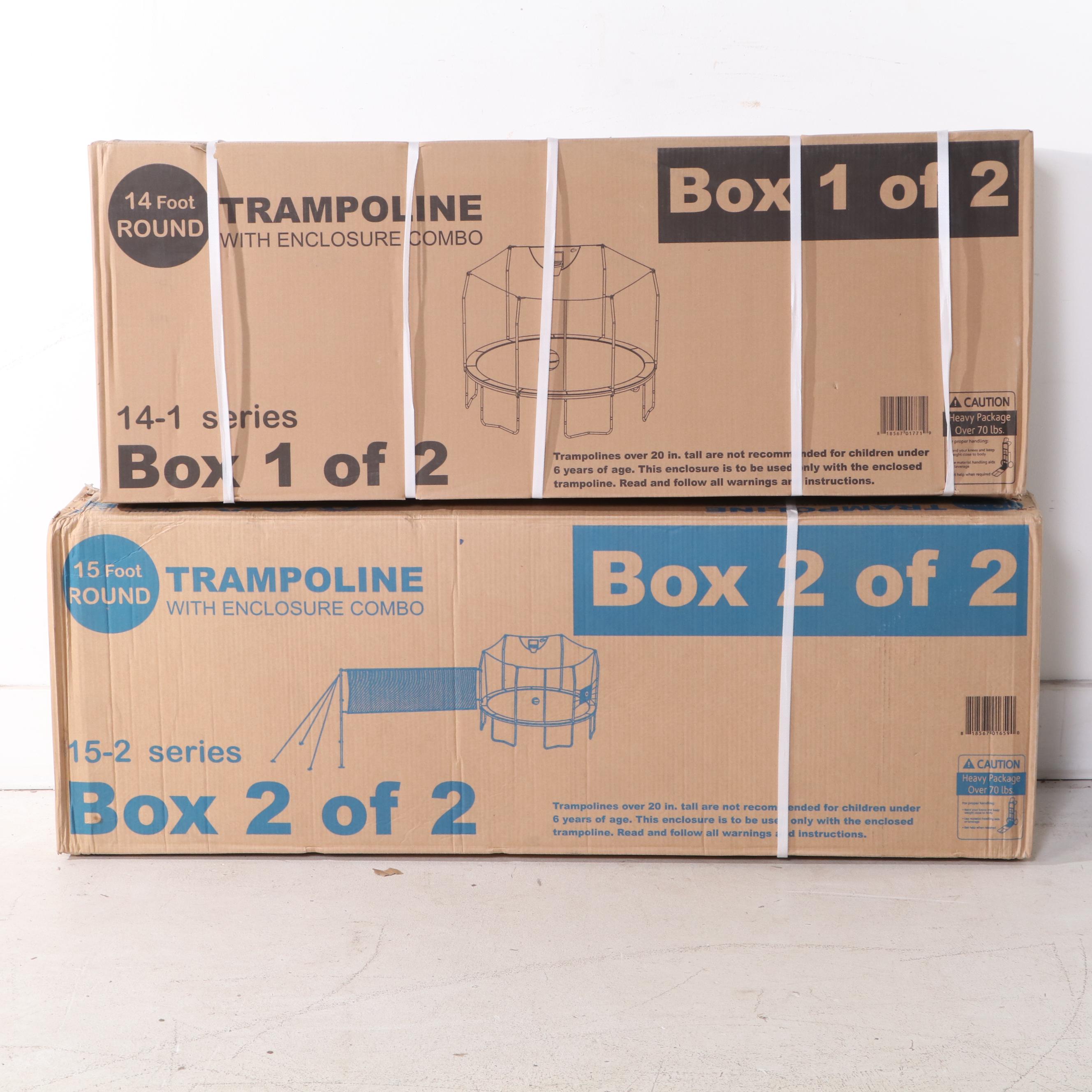 Skywalker 14' Round Trampoline with Enclosure and Basketball Hoop