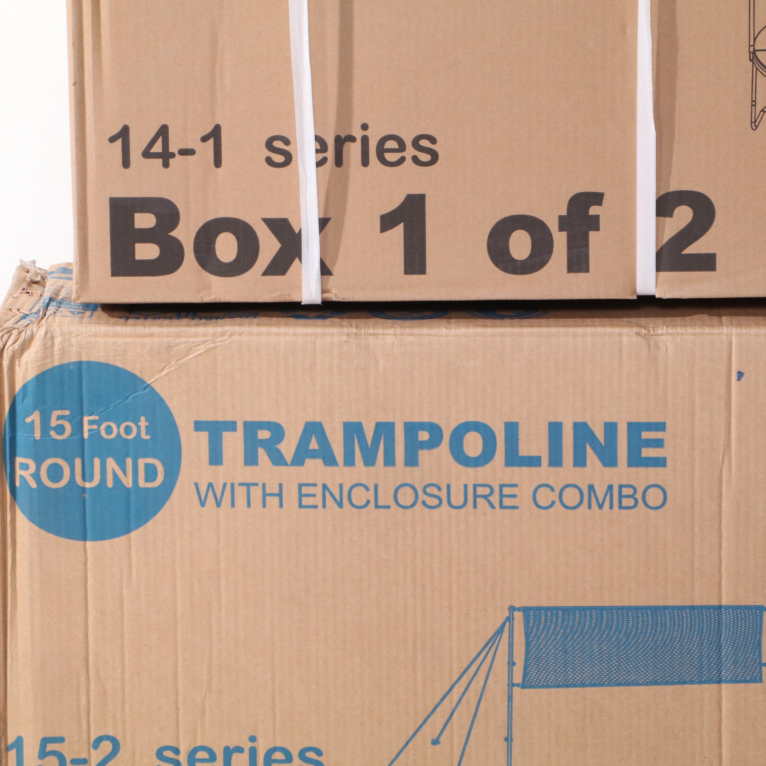 Skywalker 14' Round Trampoline with Enclosure and Basketball Hoop