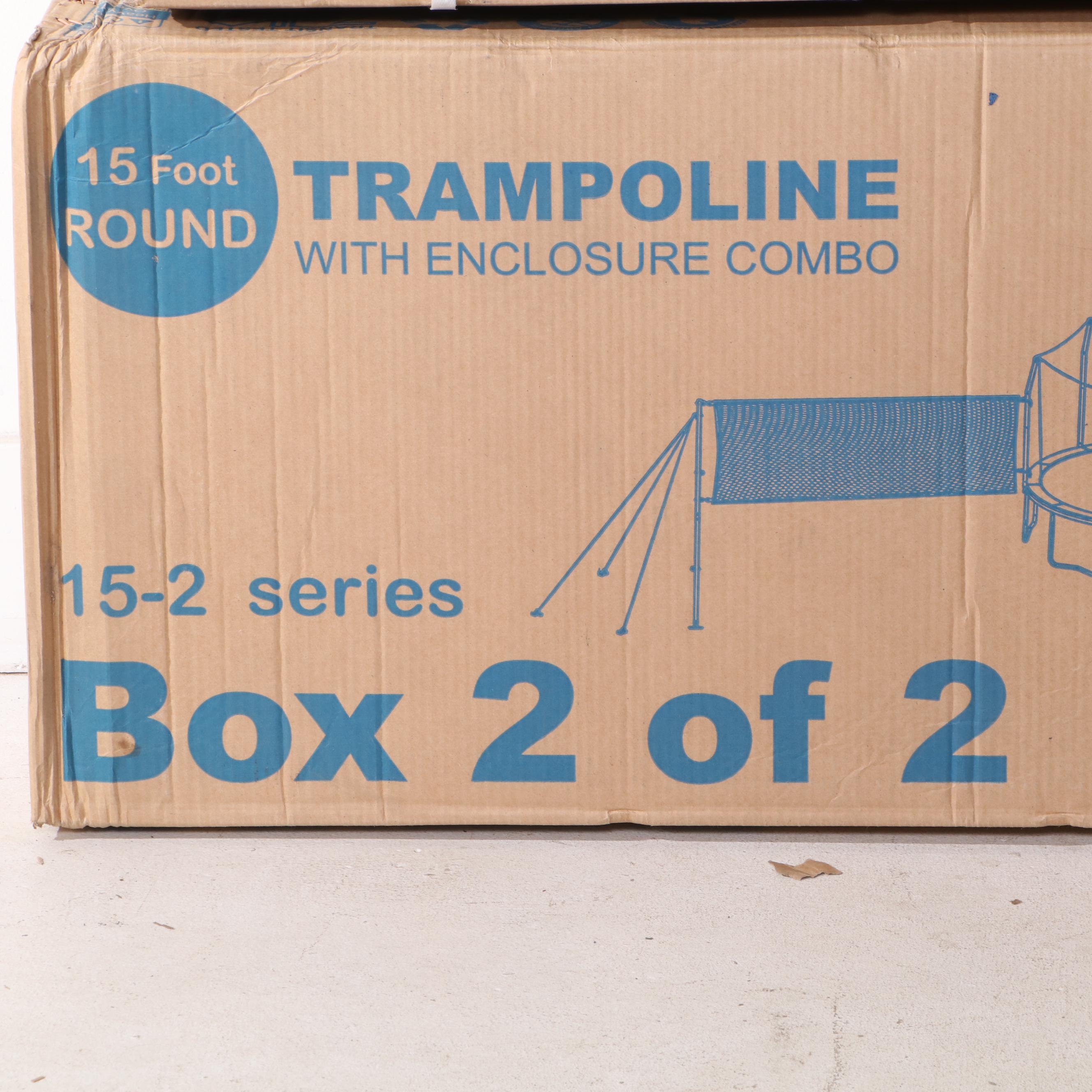 Skywalker 14' Round Trampoline with Enclosure and Basketball Hoop