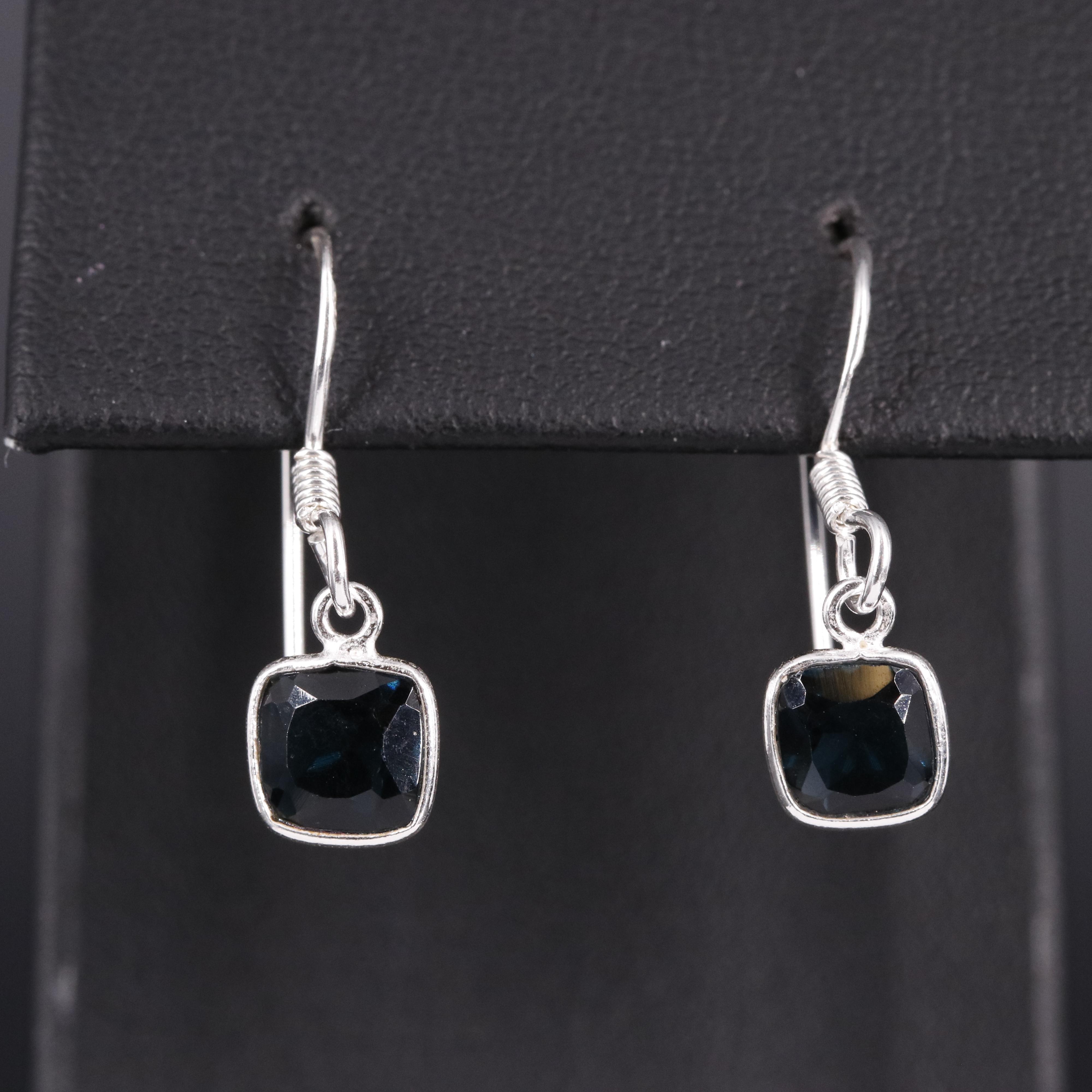Sterling Sapphire Drop Earrings