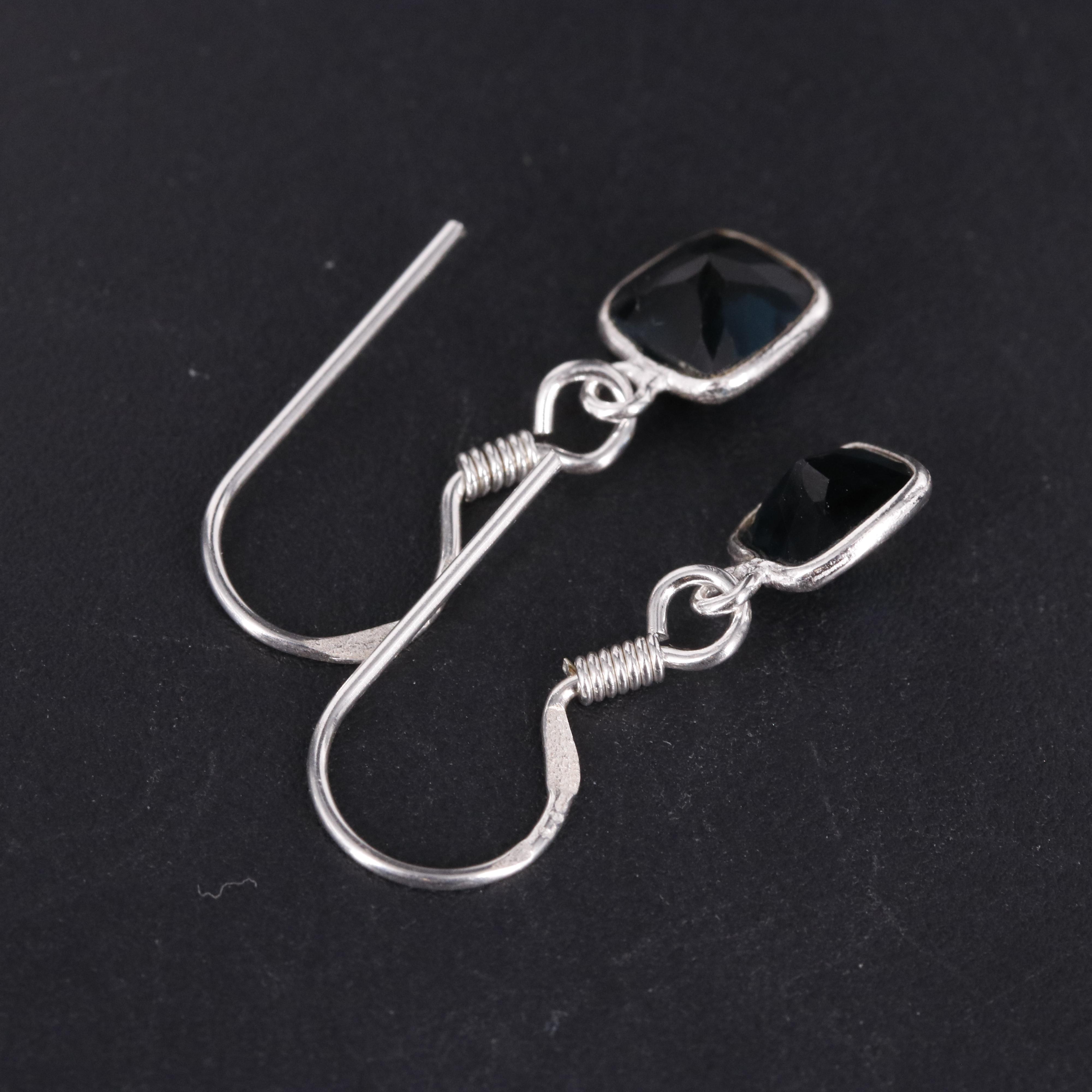 Sterling Sapphire Drop Earrings