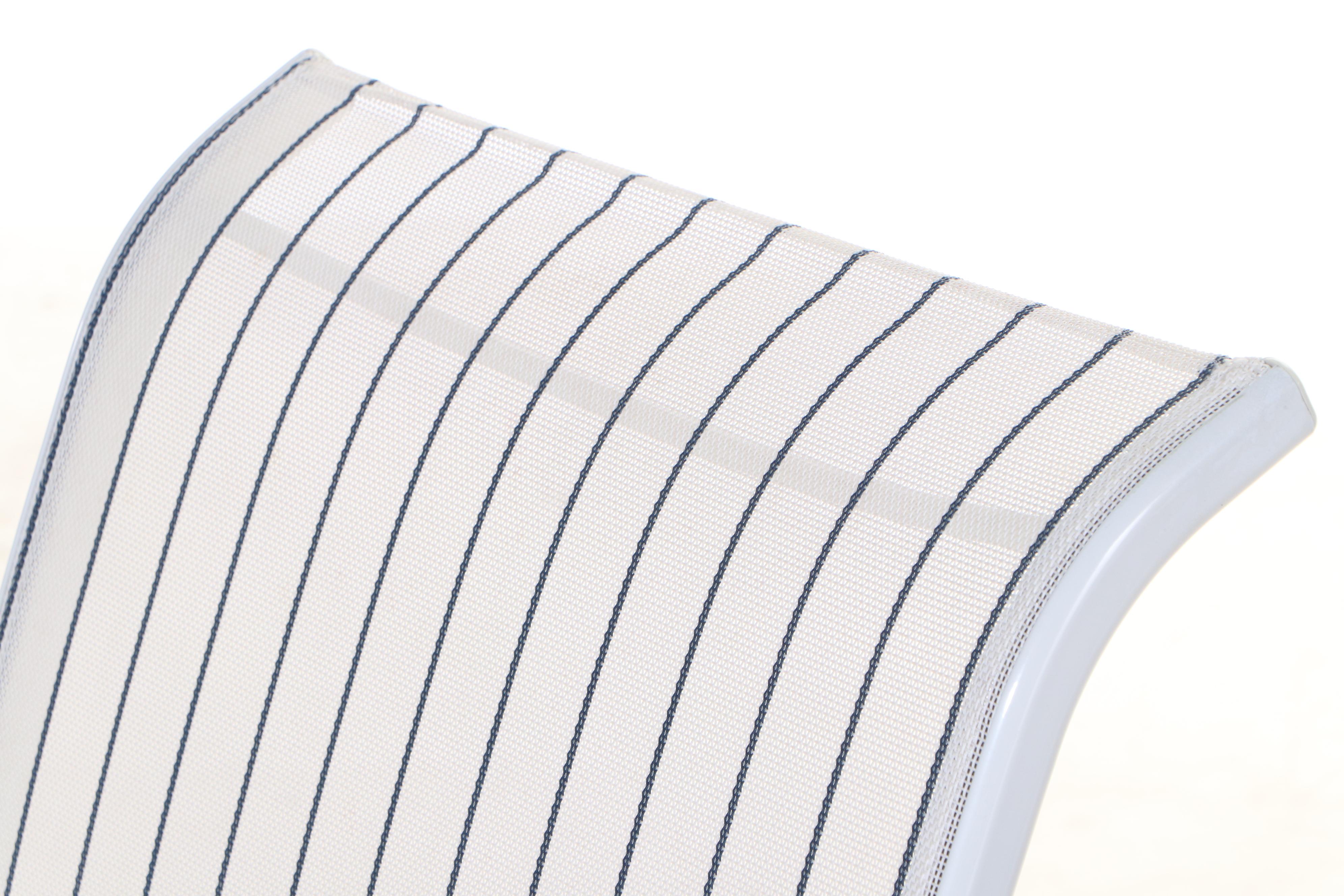 Six Winston White Powder-Coated Aluminum and Synthetic Sling Patio Armchairs