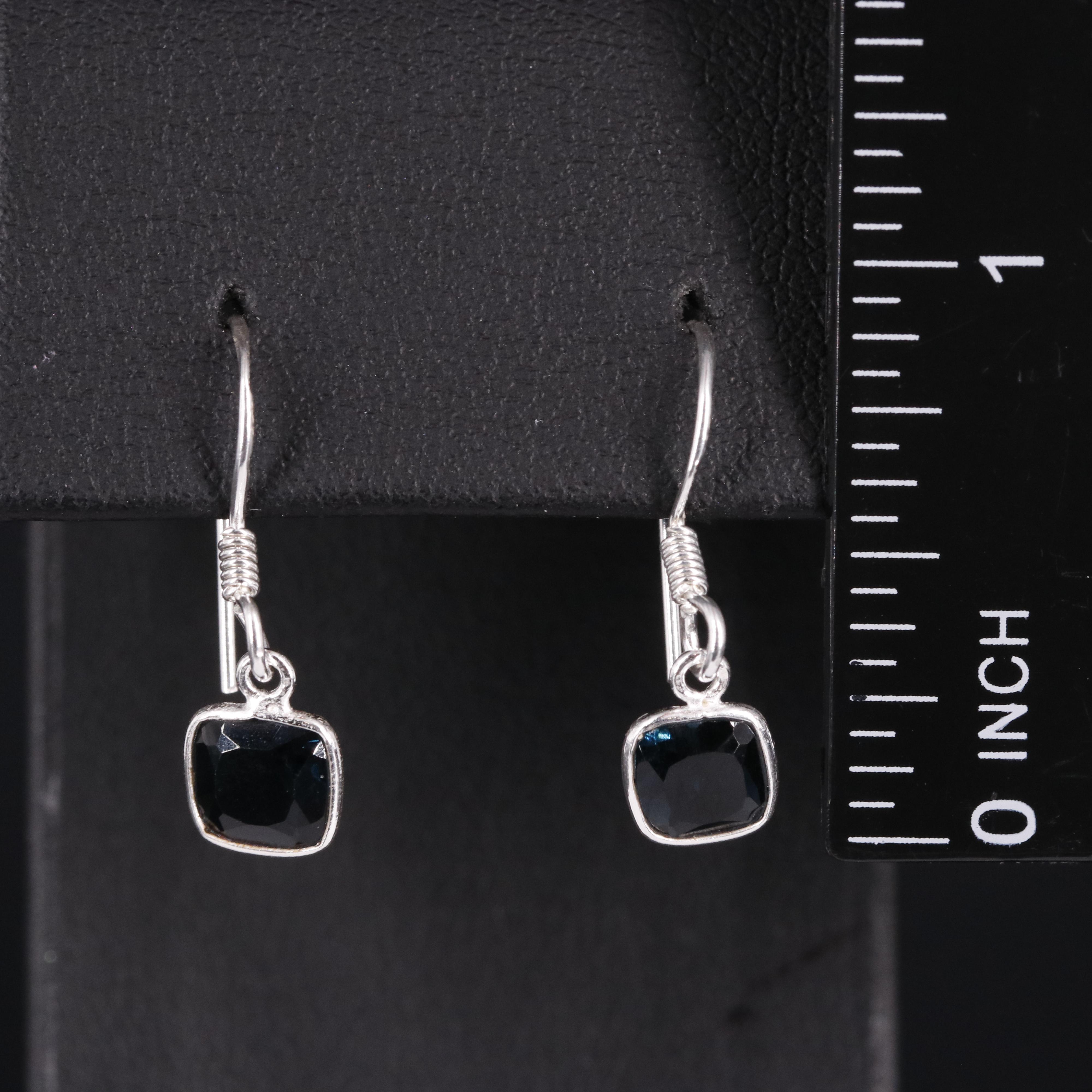 Sterling Sapphire Drop Earrings