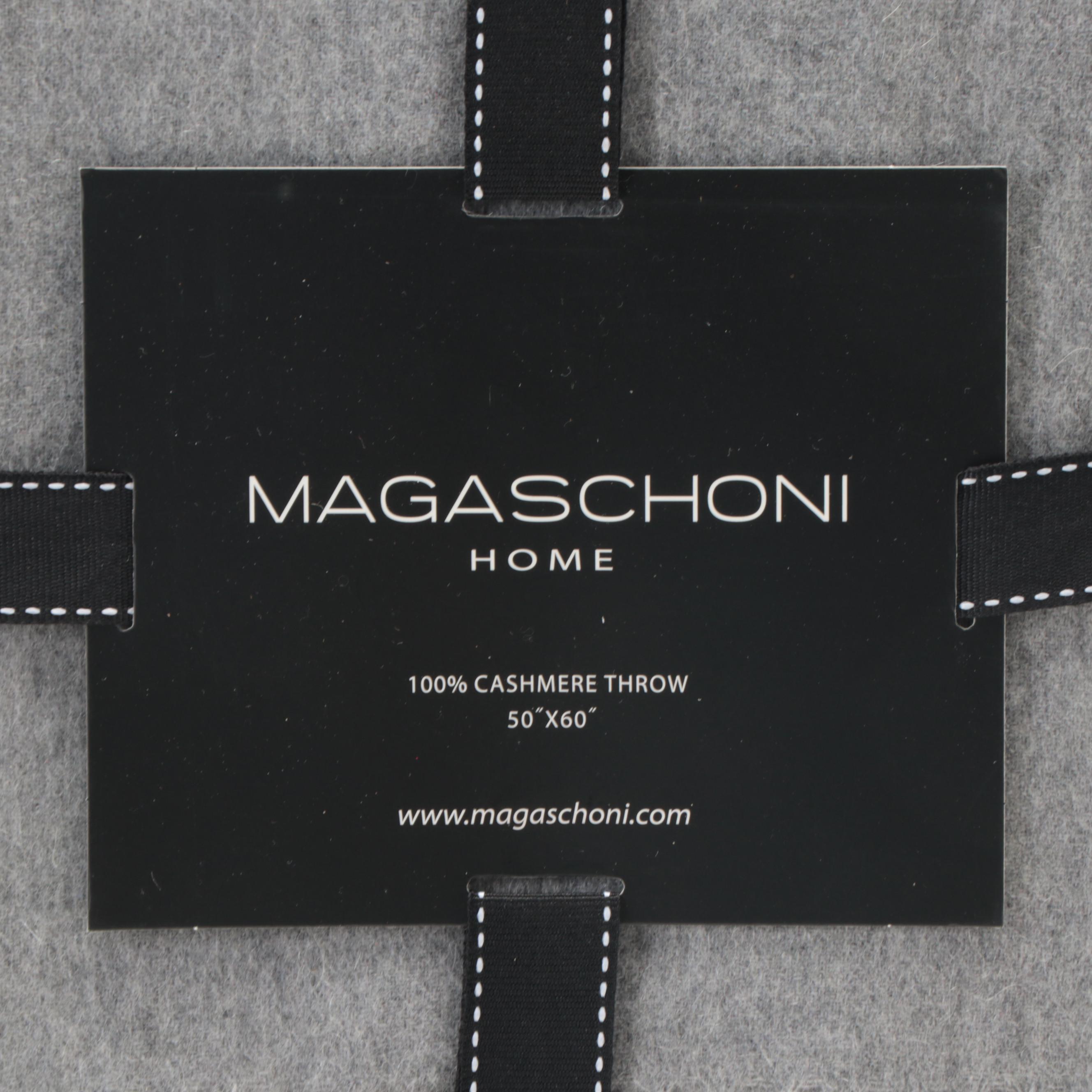 Magaschoni Home Cashmere Throw Blanket in Flannel Heather