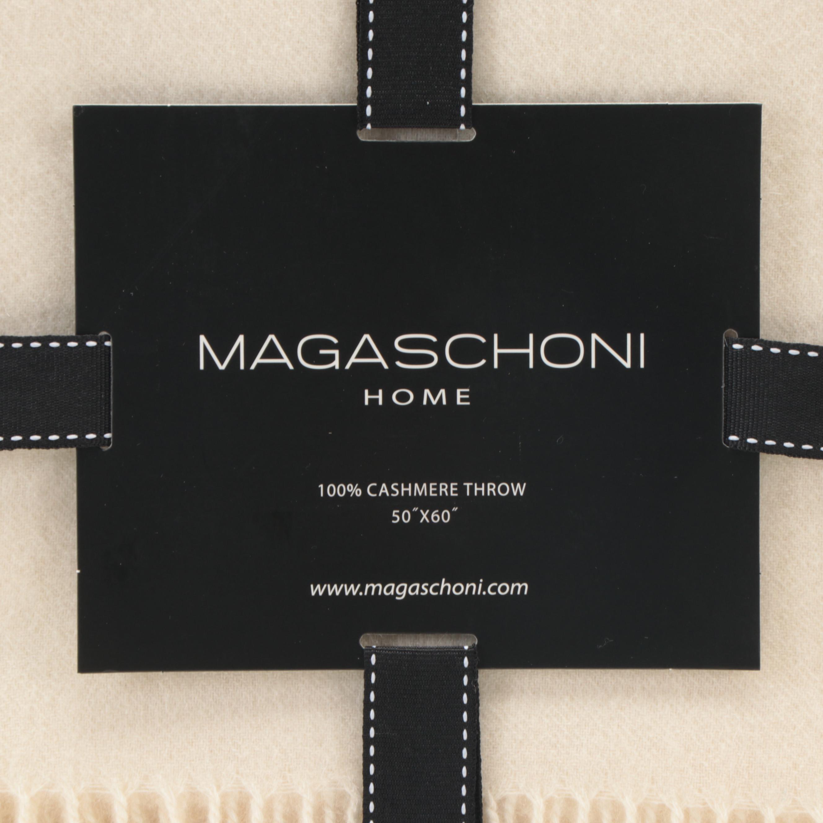 Magaschoni Home Cashmere Throw Blanket in Cream