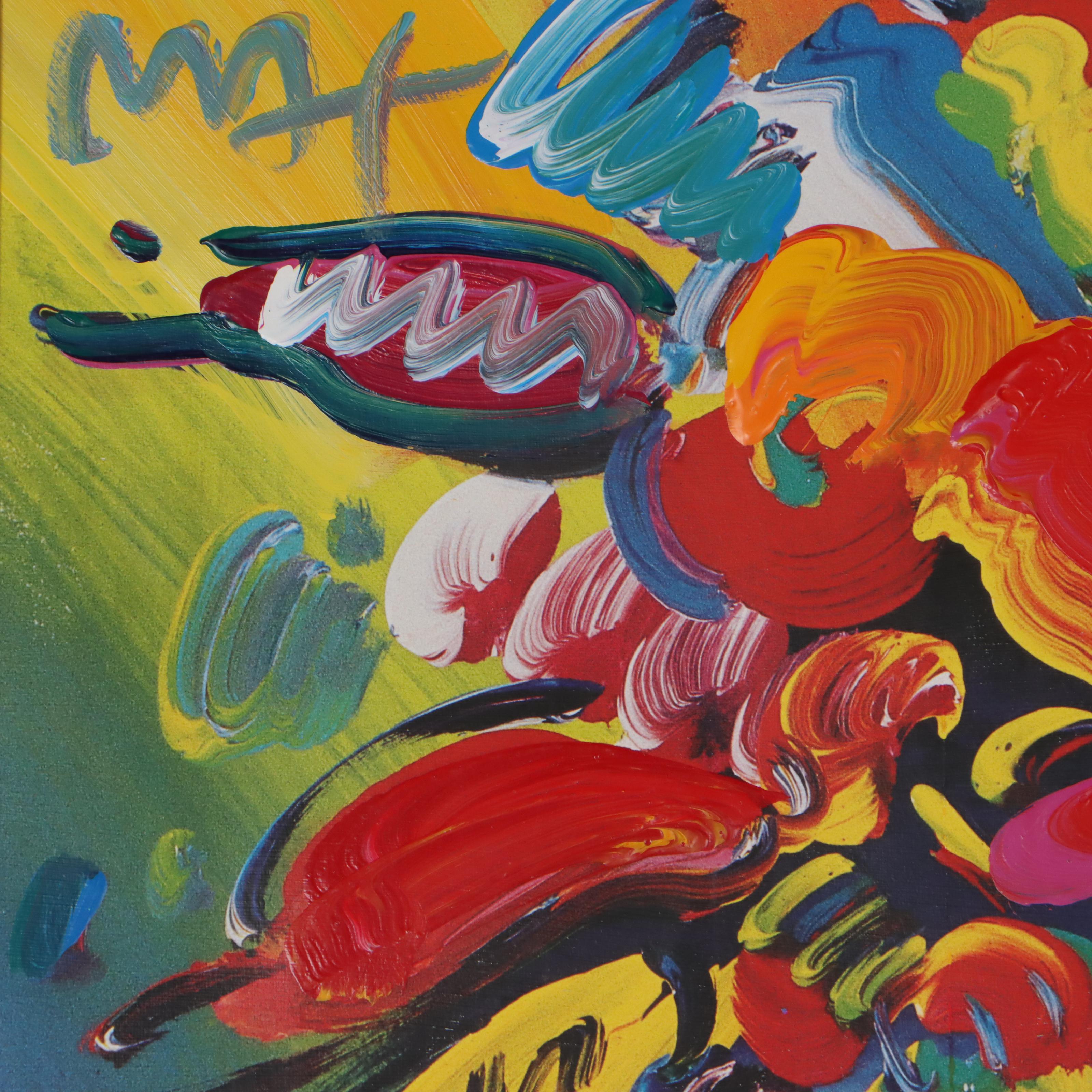 Peter Max Mixed Media Painting "Blushing Beauty"