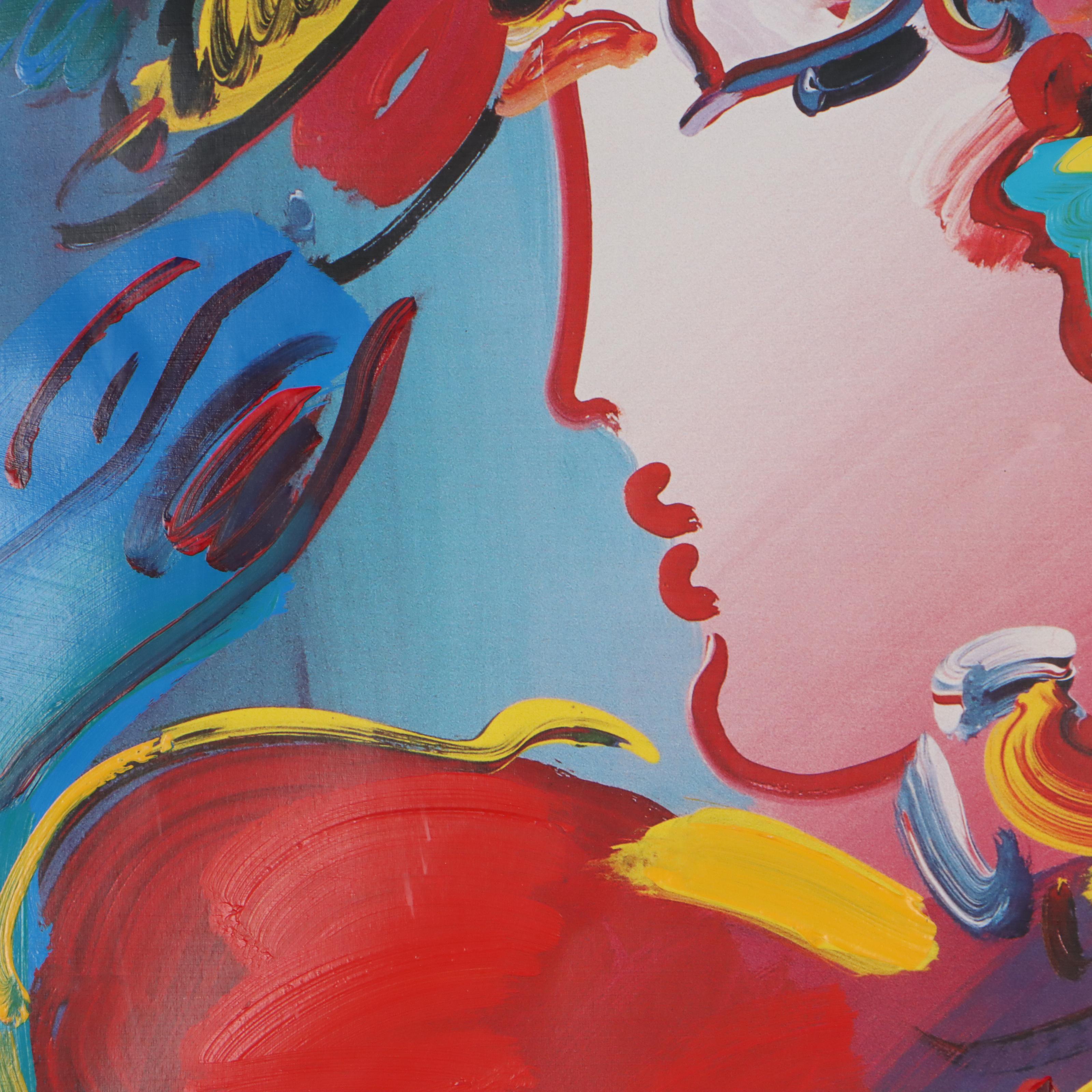 Peter Max Mixed Media Painting "Blushing Beauty"