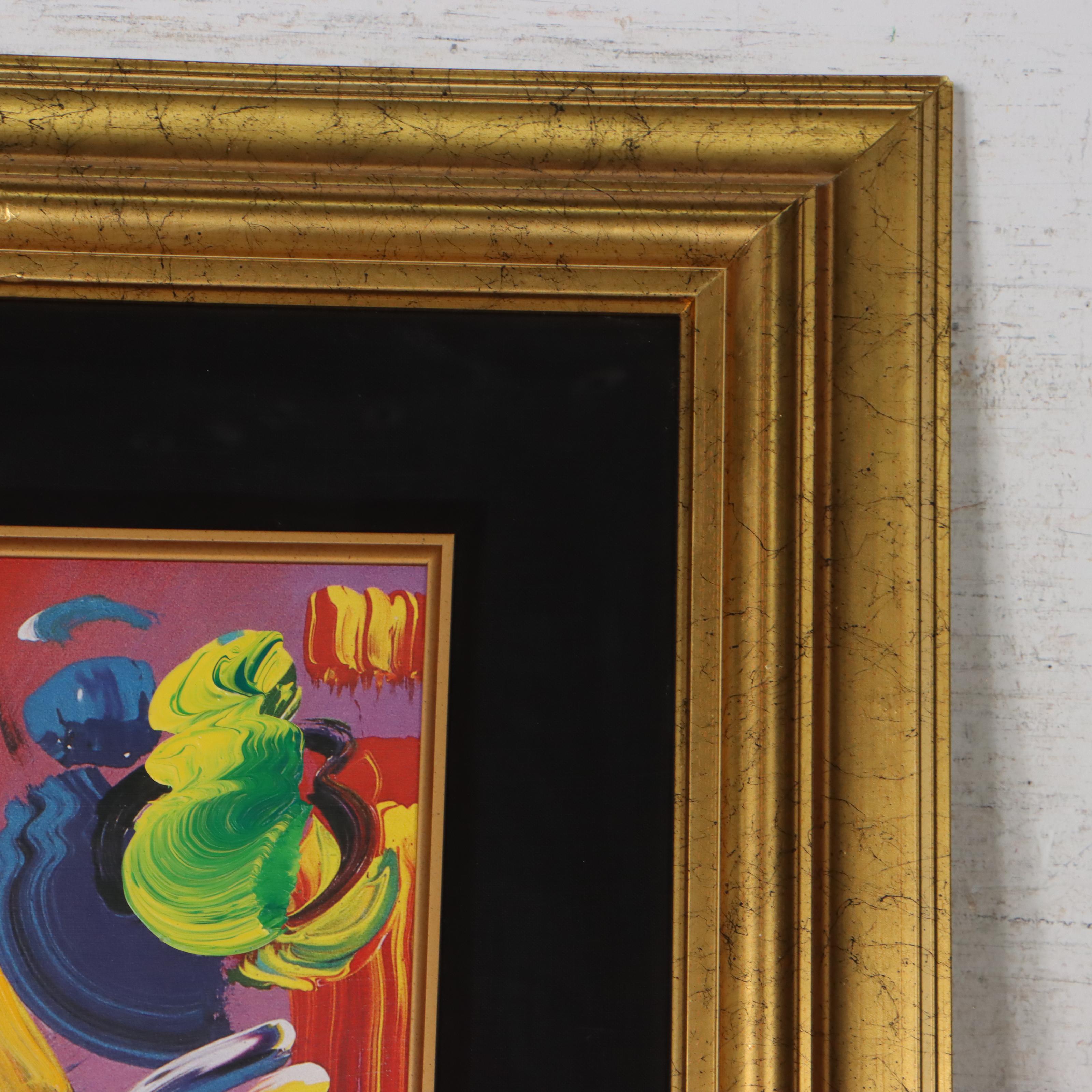 Peter Max Mixed Media Painting "Blushing Beauty"