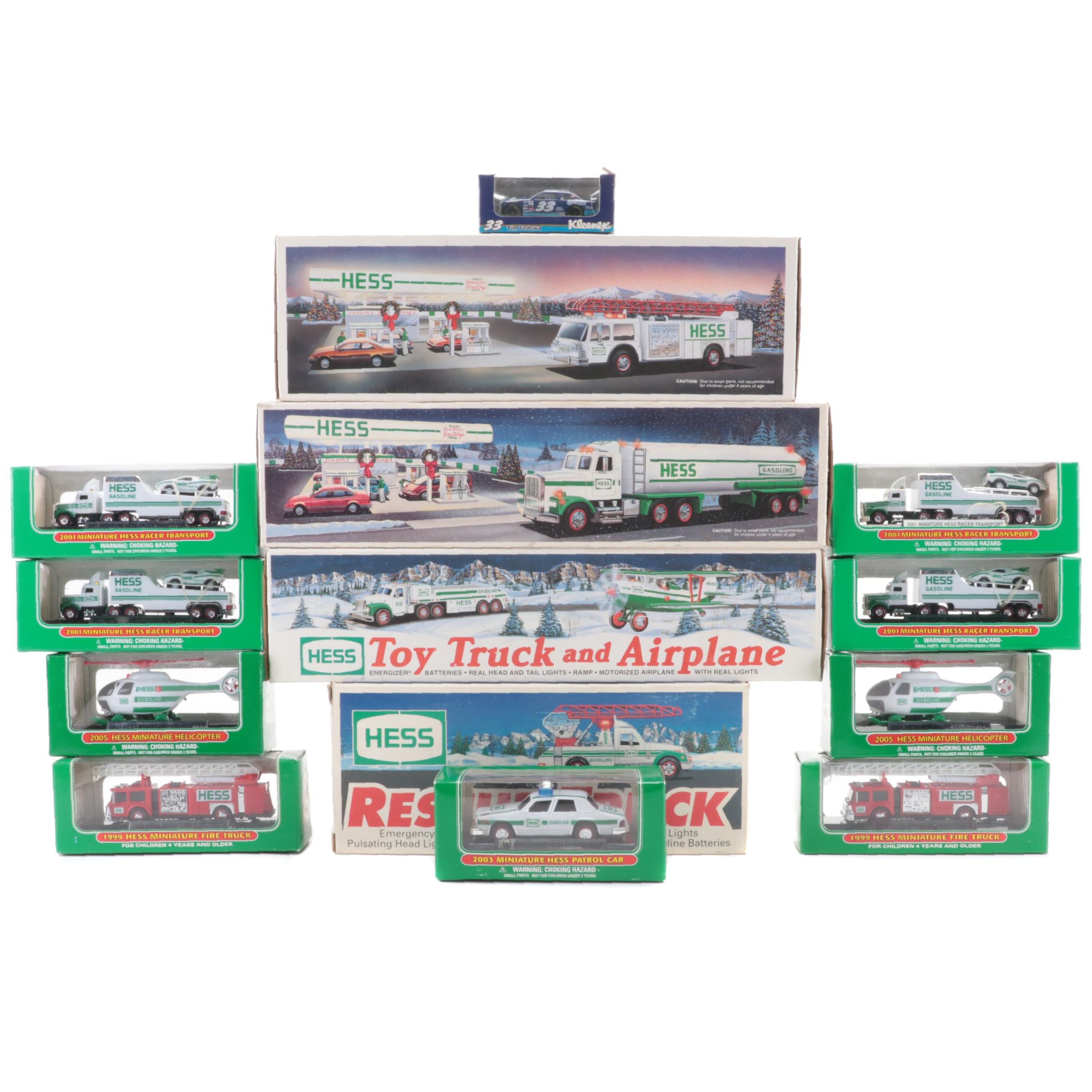 Hess Toy Trucks with Miniatures, Firetruck, Helicopter, More, 1990s–2000s