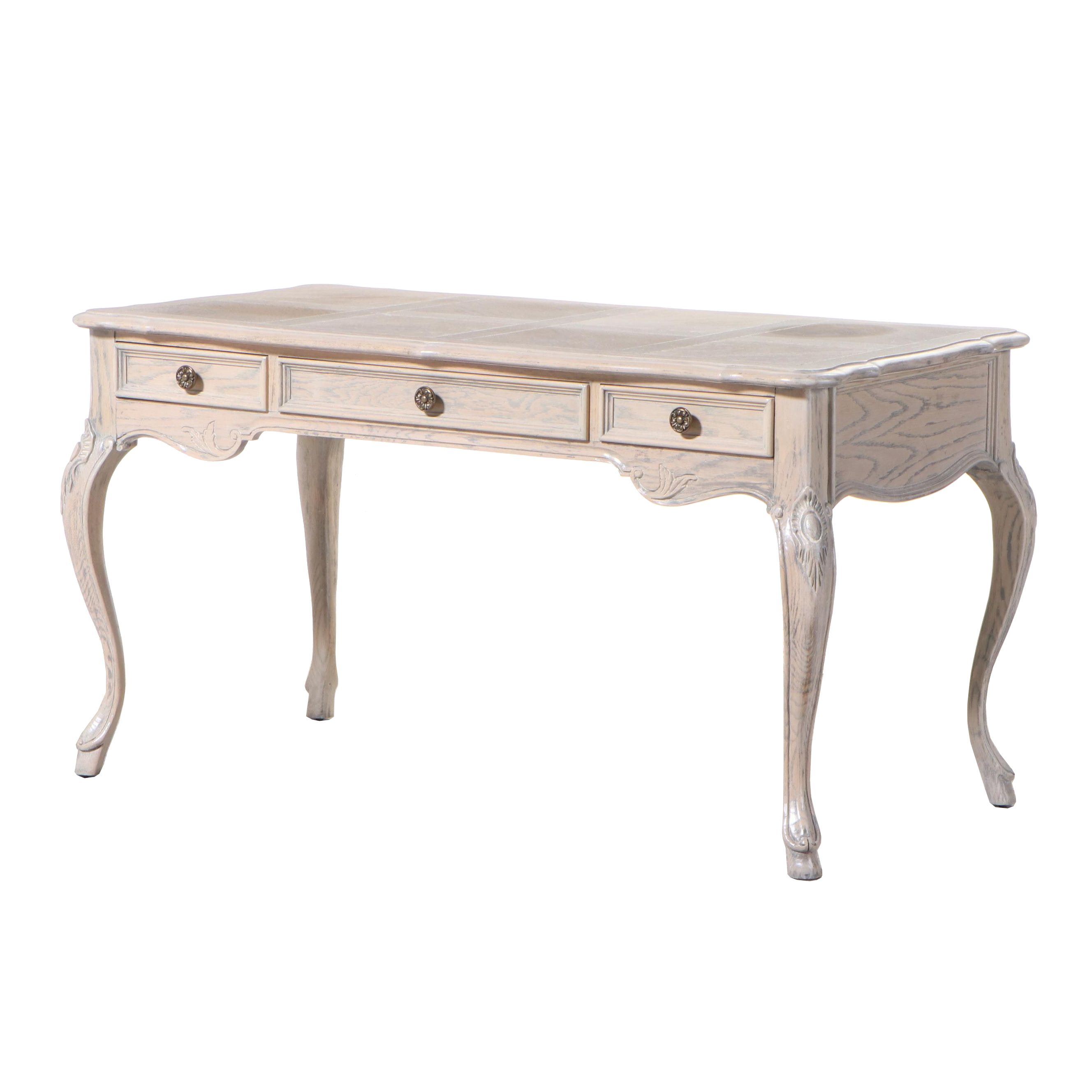 Century Furniture Louis XV Style Cerused Oak Bureau Plat, Late 20th Century