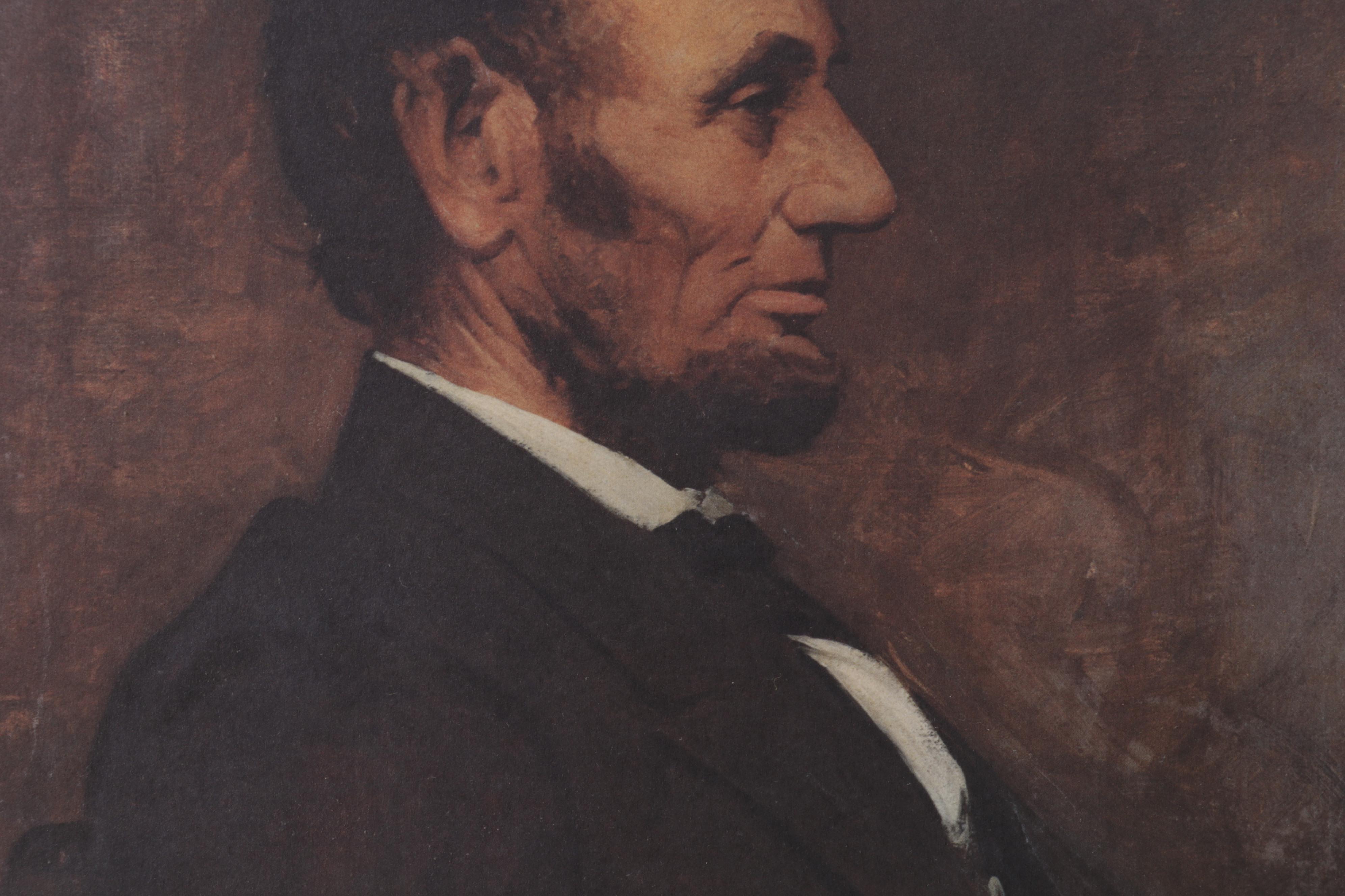 Offset Lithograph After Allen Tupper True "Abraham Lincoln," Late 20th Century