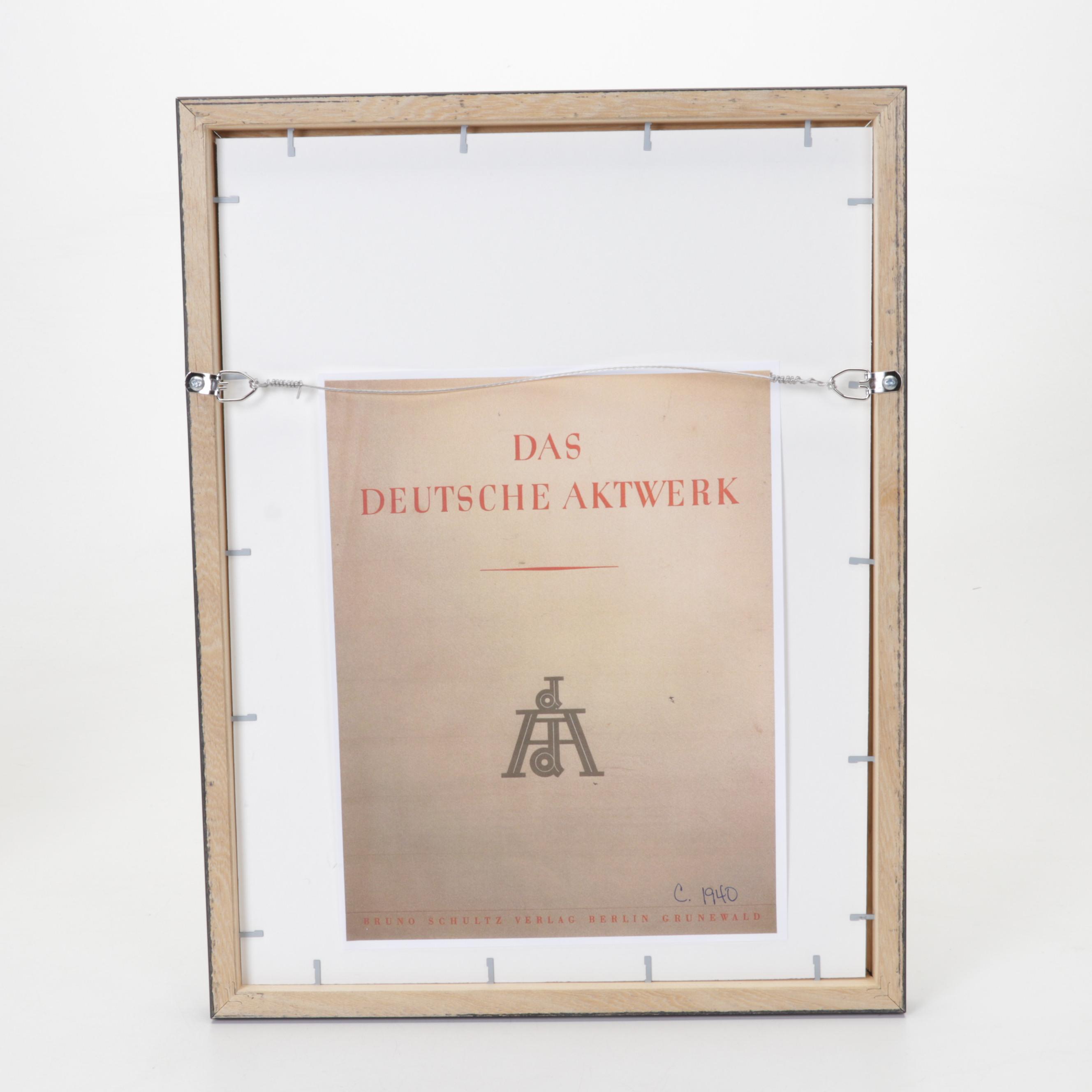 Bruno Schultz Nude Portrait Halftone From "Das Deutsche Aktwerk," Circa 1940