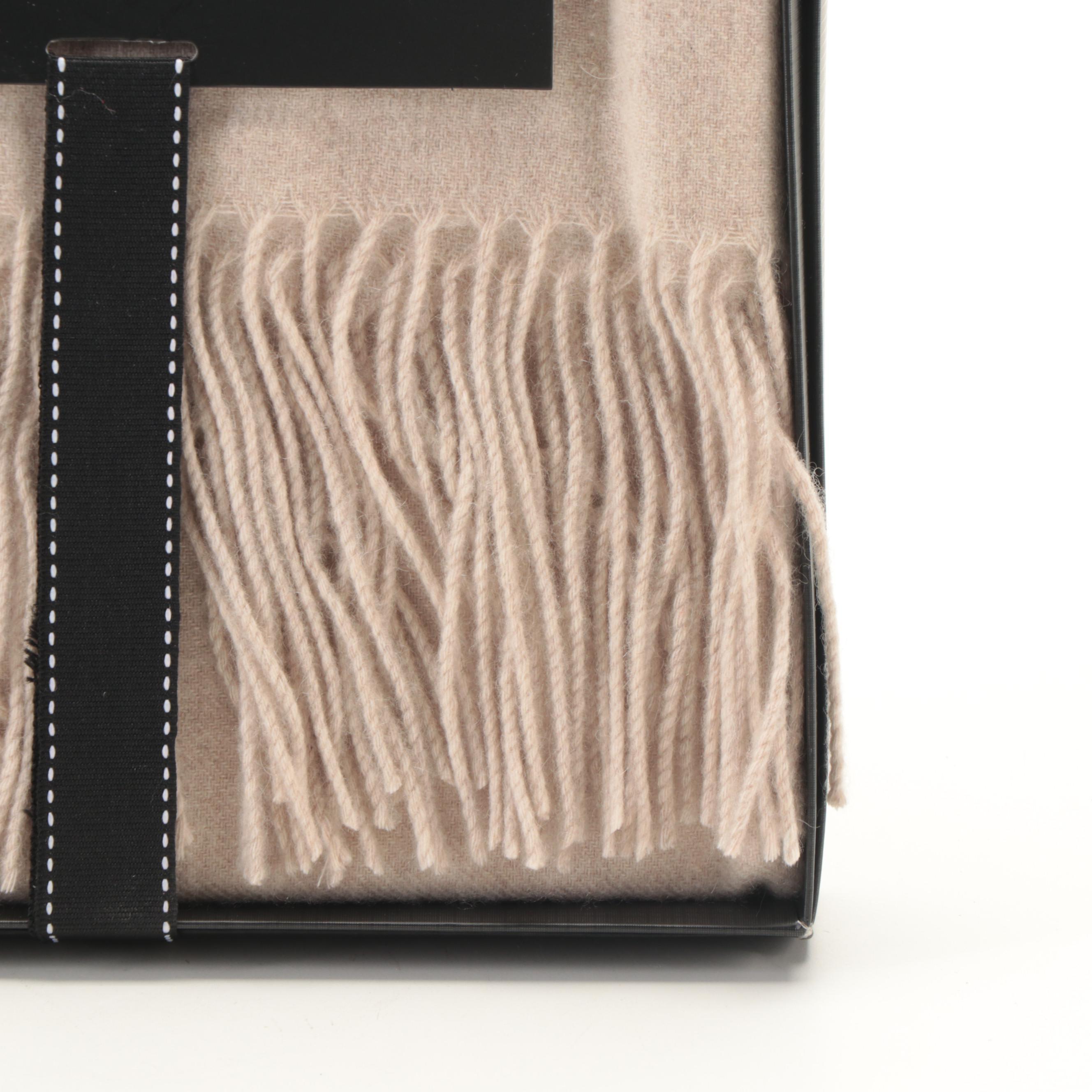 Magaschoni Home Cashmere Throw Blanket in Oatmeal Heather