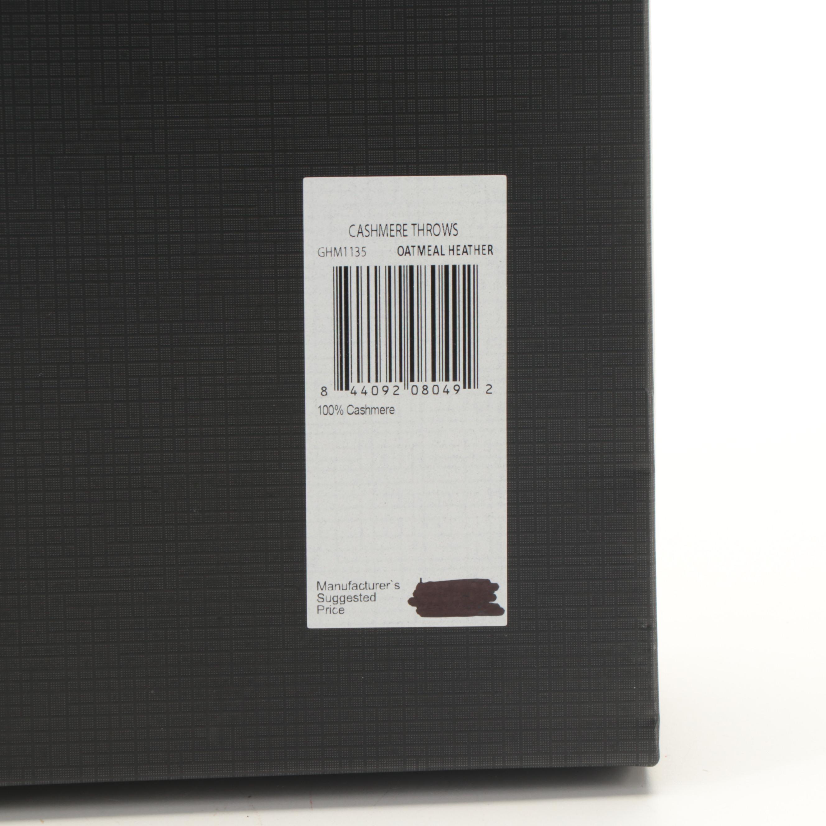 Magaschoni Home Cashmere Throw Blanket in Oatmeal Heather