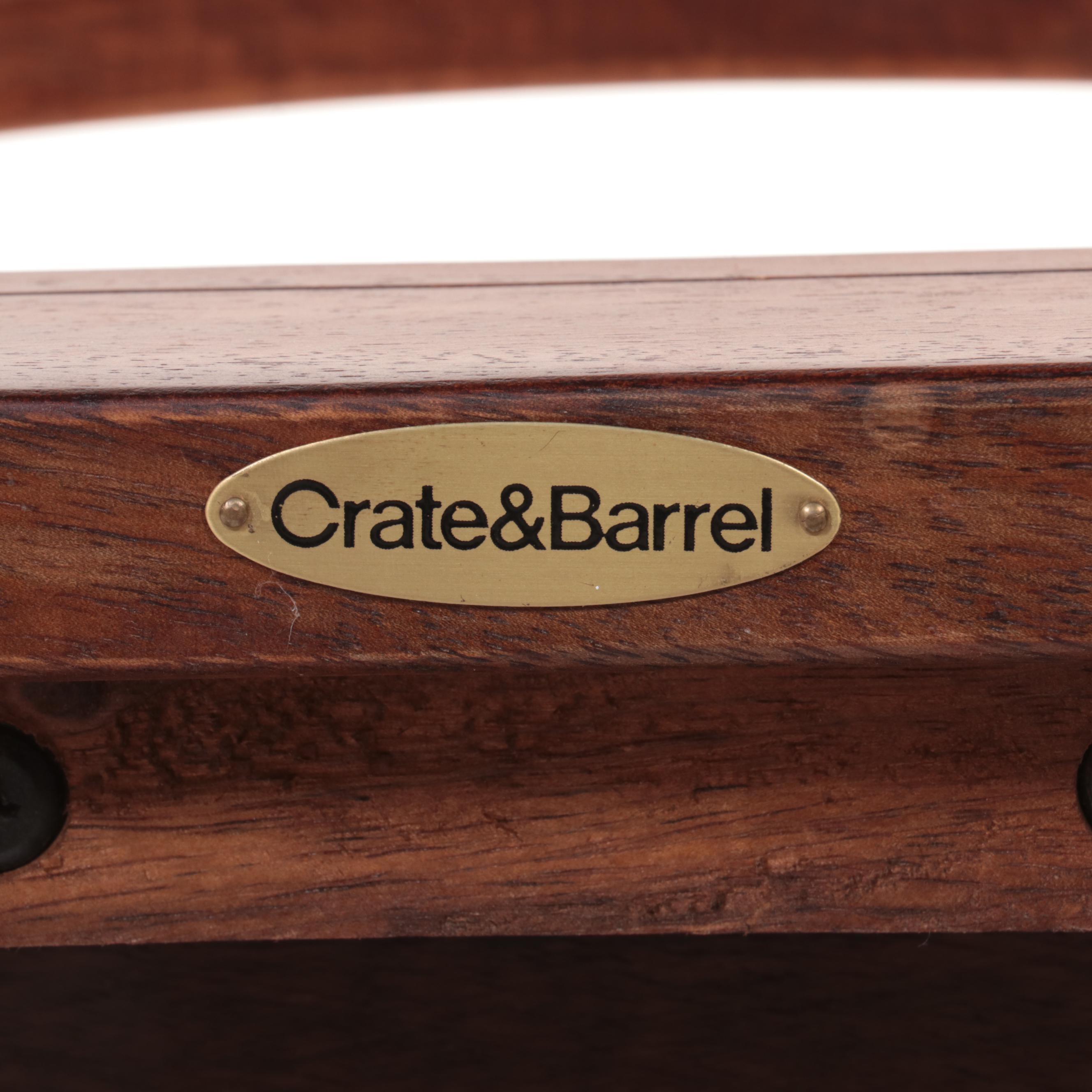 Pair of Crate & Barrel Hardwood Bar Stools