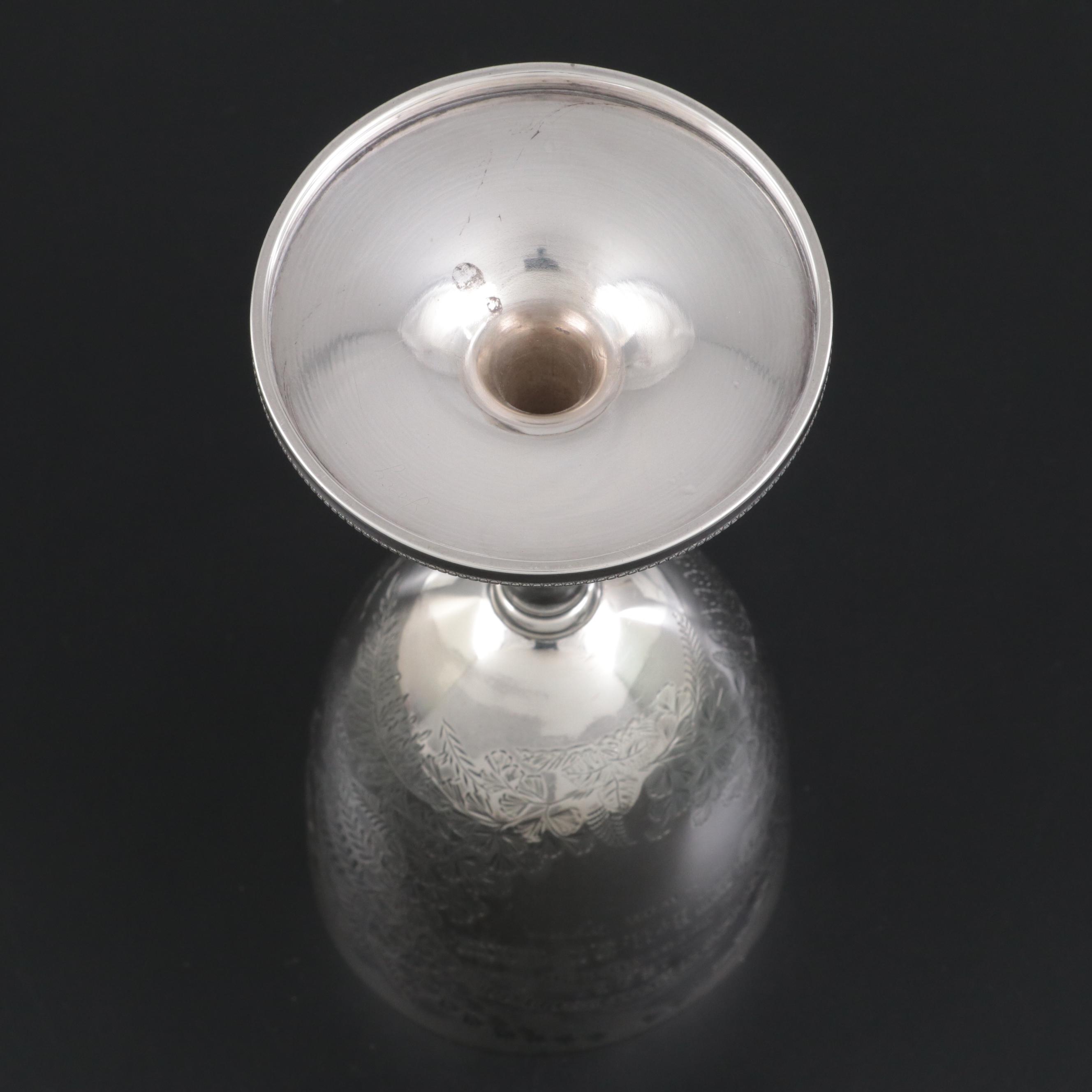 Robert Pringle & Sons Chased Sterling Silver Trophy Goblet, 1896