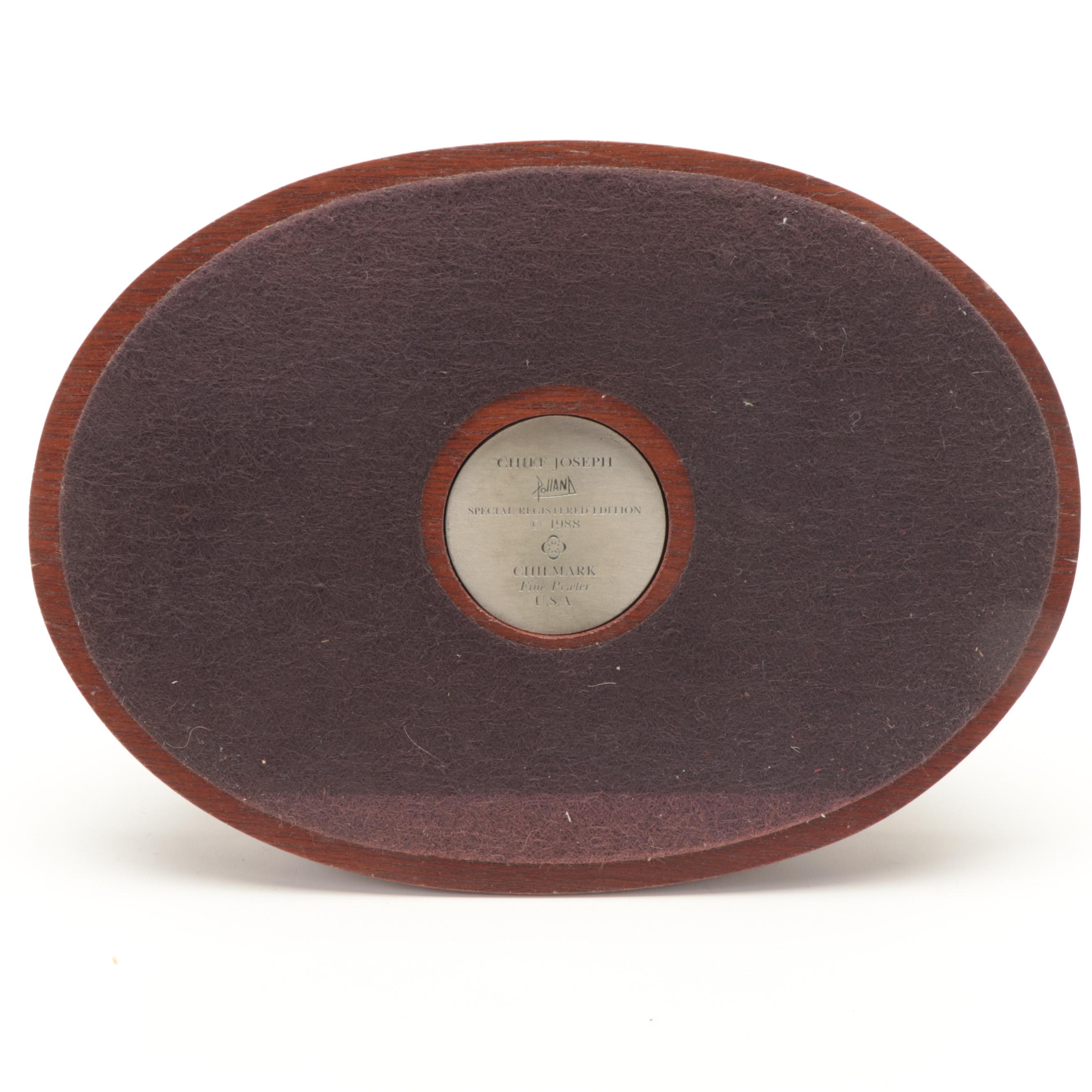 Don Polland Pewter Sculptures "Chief Joseph" and "Marauders", 1980s