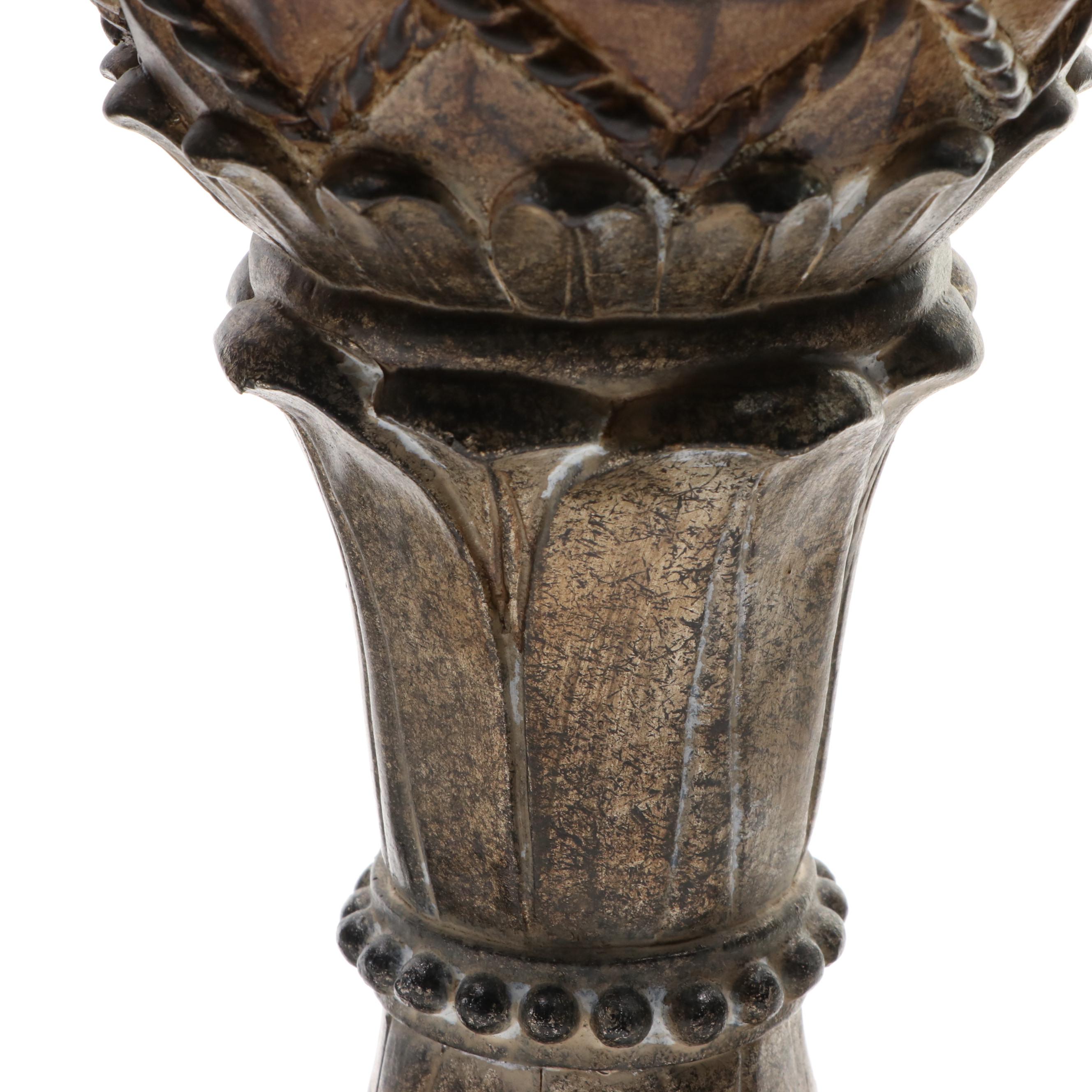 Neoclassical Style Pineapple Figurines with Toyo Trading Co. Decorative Plate