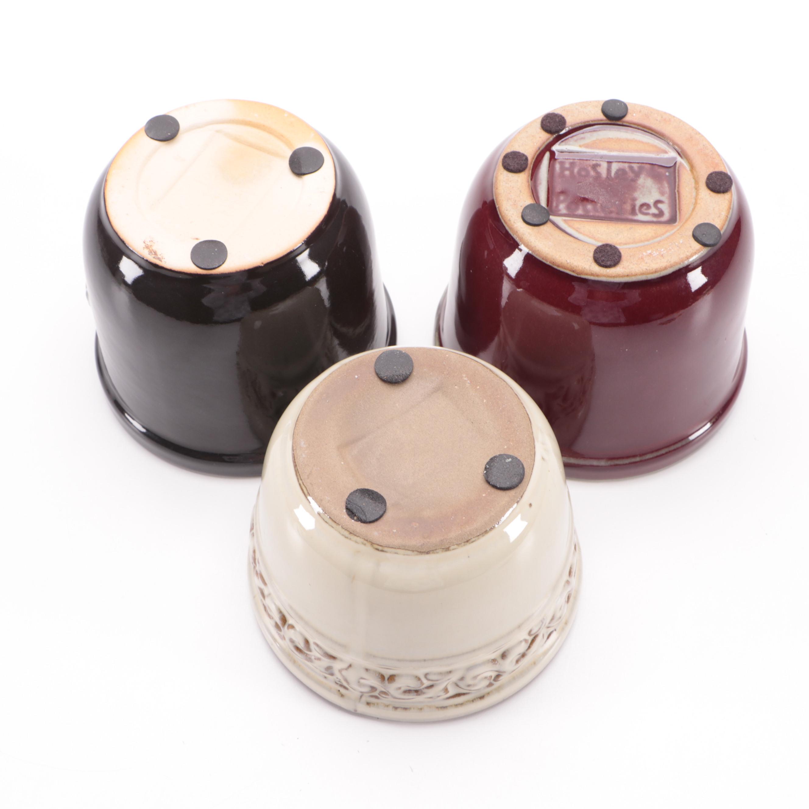 Hosley Potteries Glazed Ceramic Planters with Other Planter