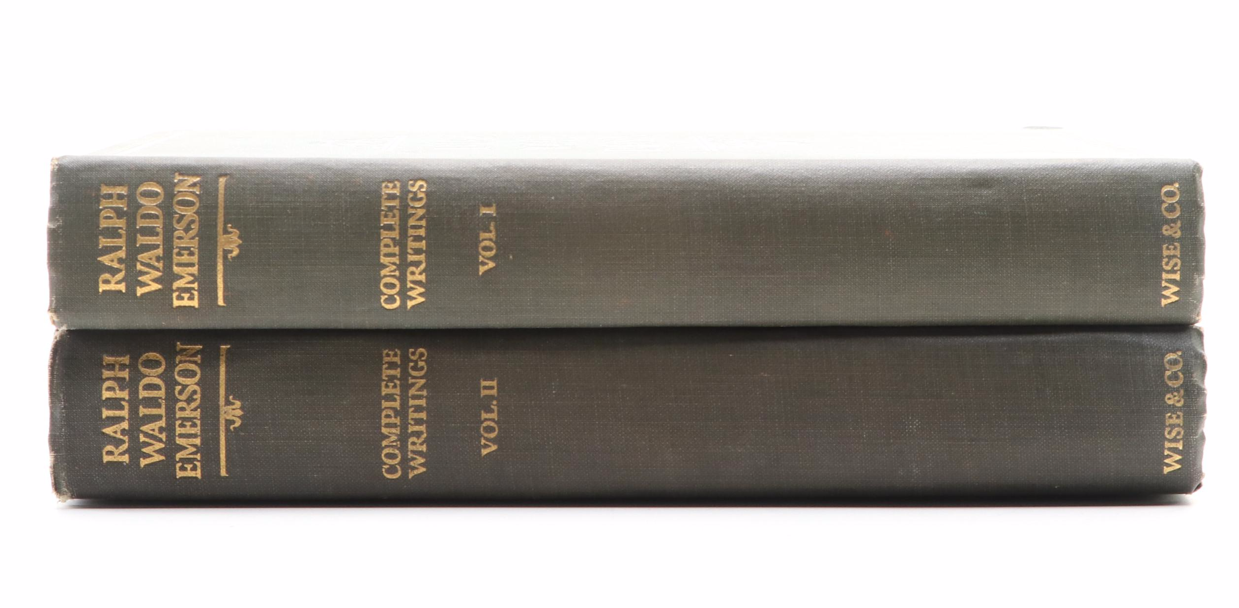 Fourth Edition "Complete Writings of Ralph Waldo Emerson" Two-Volume Set, 1930