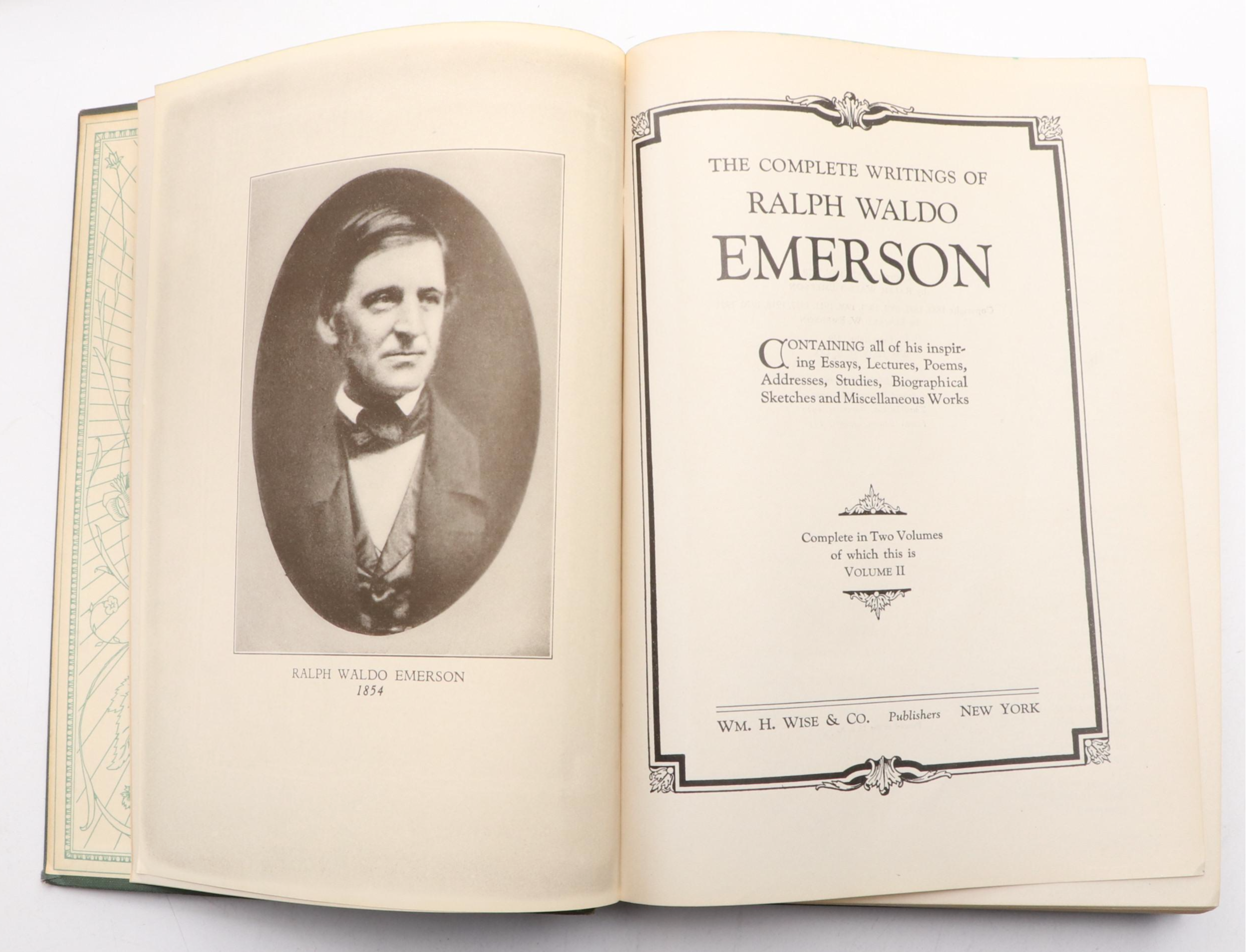 Fourth Edition "Complete Writings of Ralph Waldo Emerson" Two-Volume Set, 1930