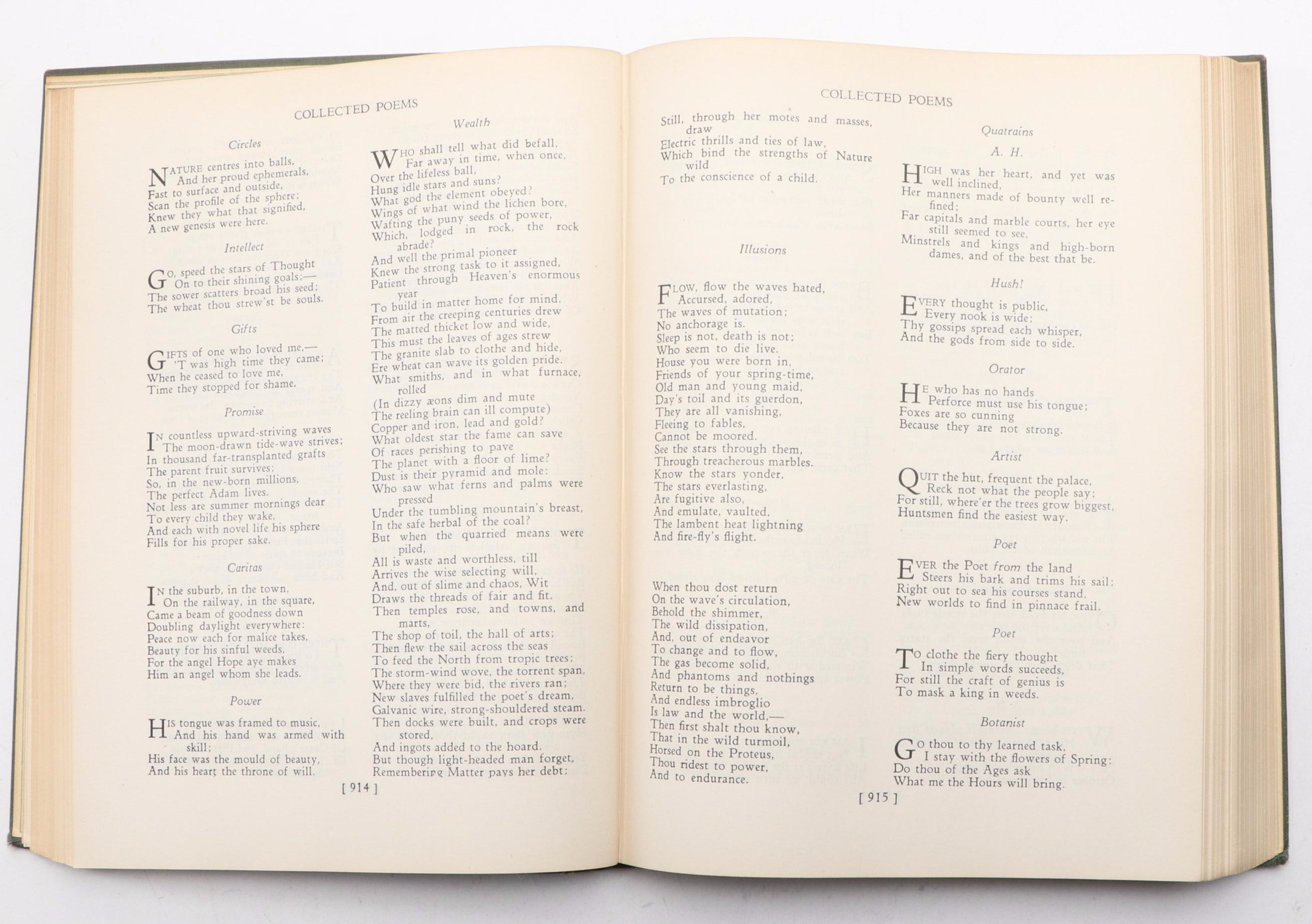 Fourth Edition "Complete Writings of Ralph Waldo Emerson" Two-Volume Set, 1930