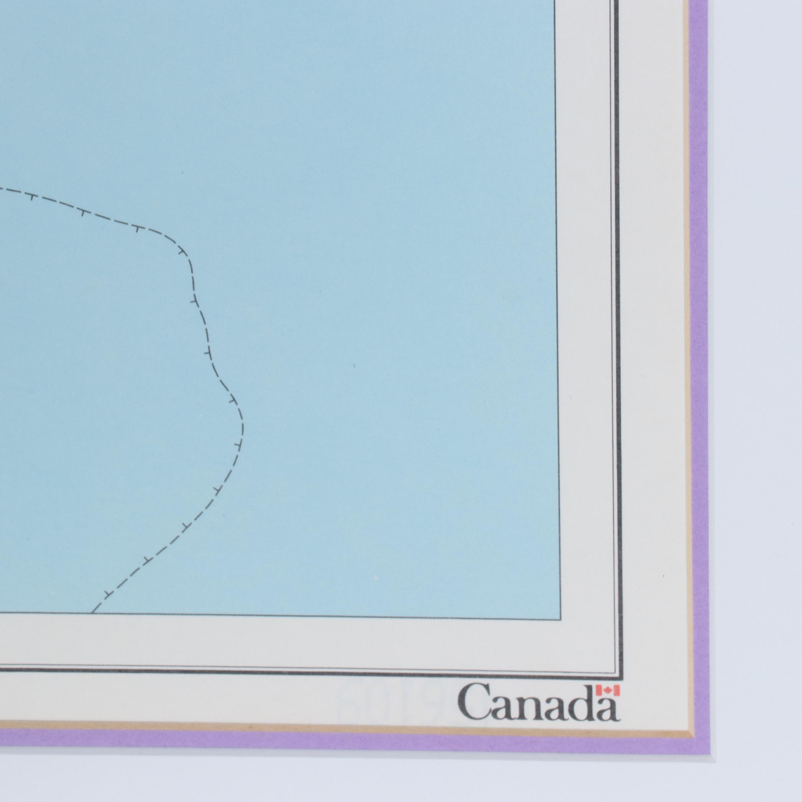 Offset Lithograph Map "Canada: North Circumpolar Region"