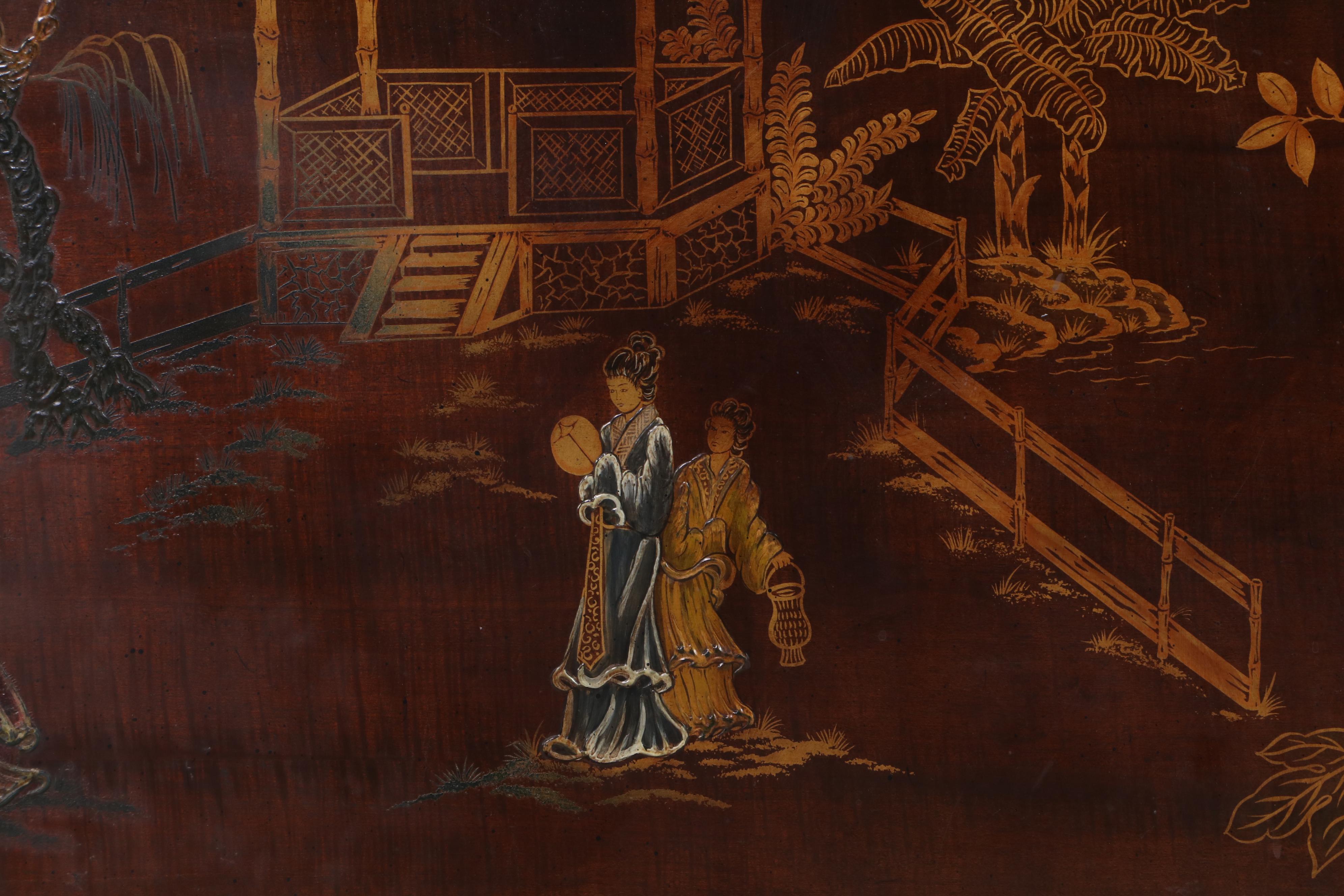 Chinoiserie Decorated Queen Headboard