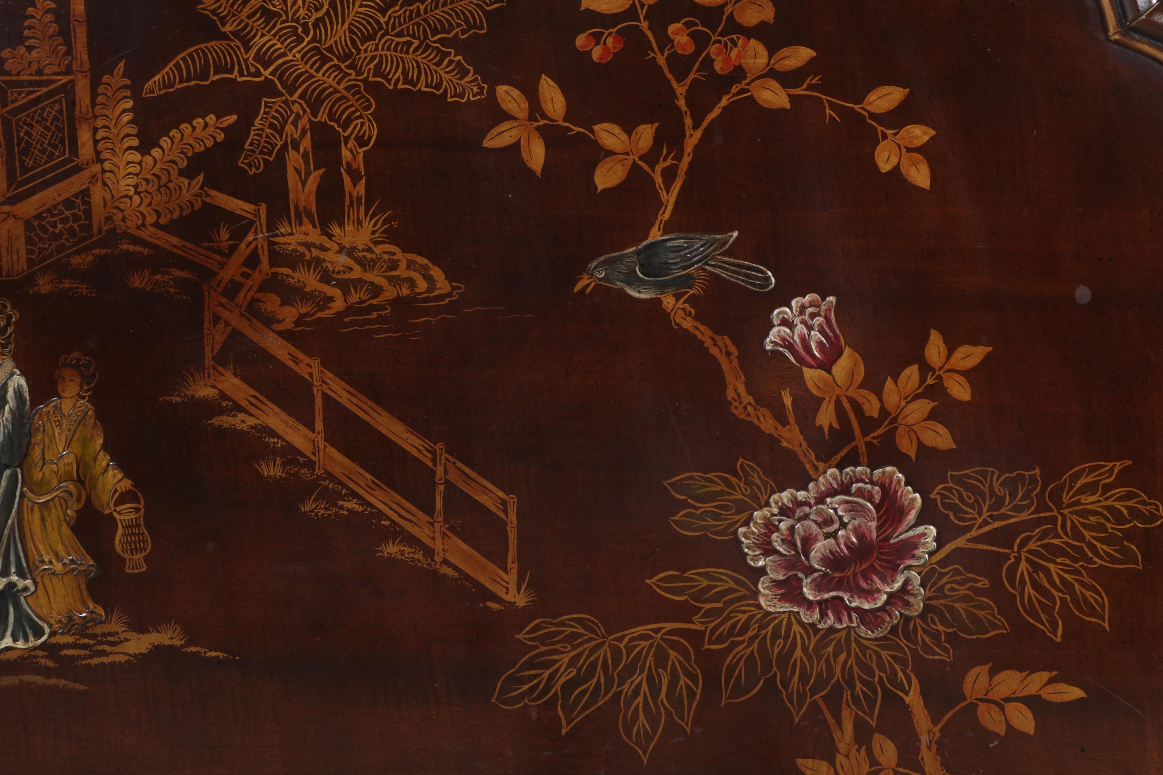 Chinoiserie Decorated Queen Headboard