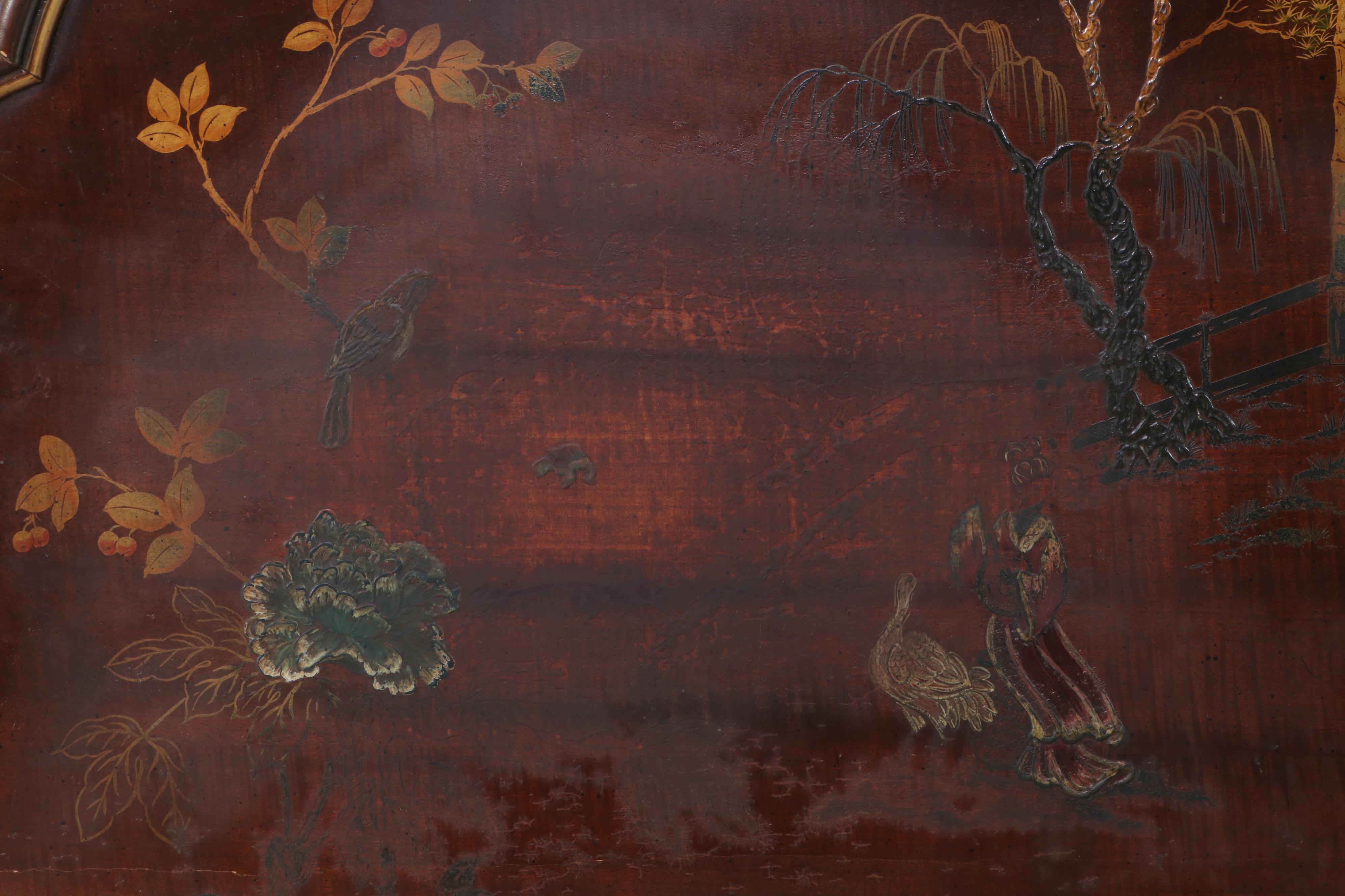 Chinoiserie Decorated Queen Headboard