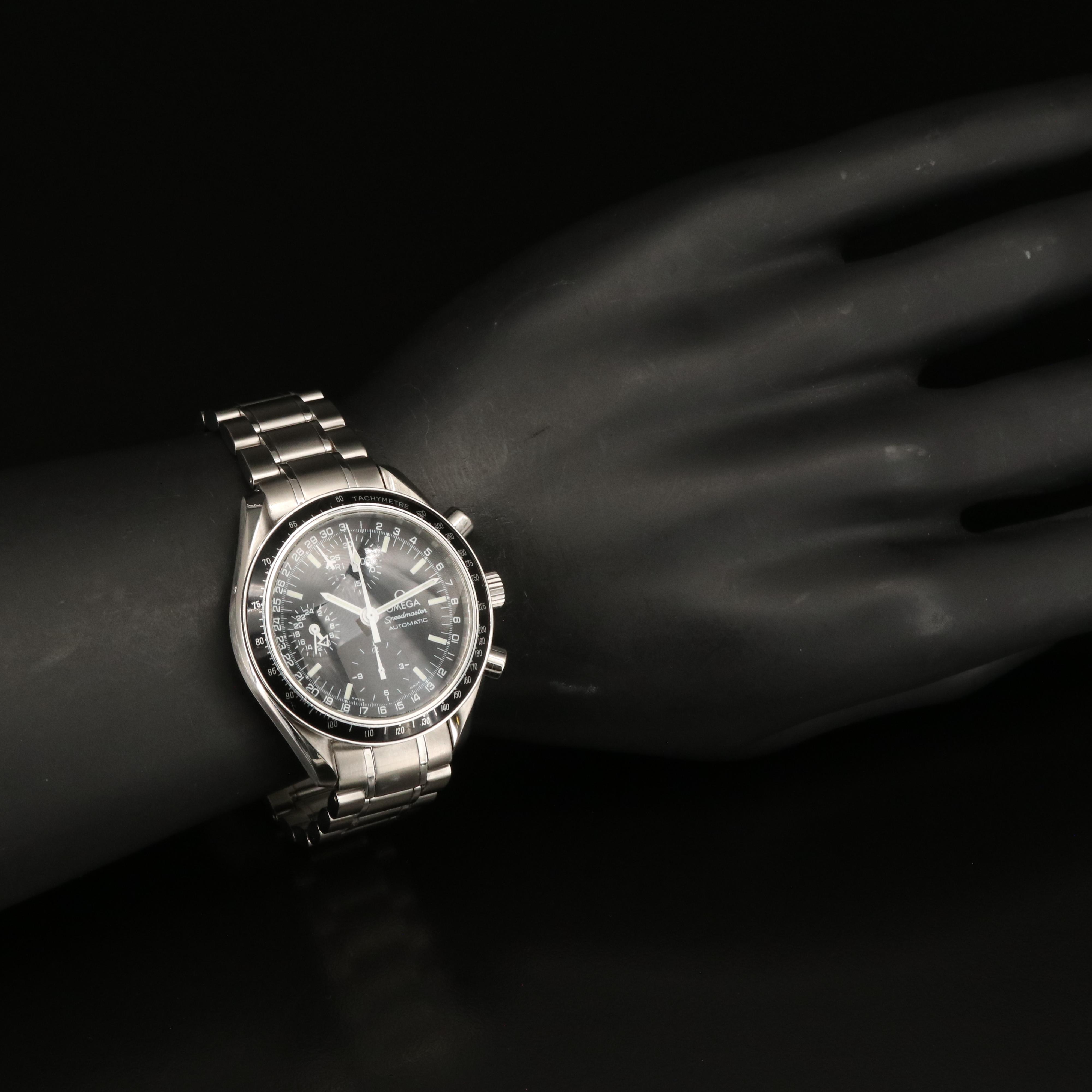 1999 Omega Speedmaster Triple Calendar Stainless Steel Watch