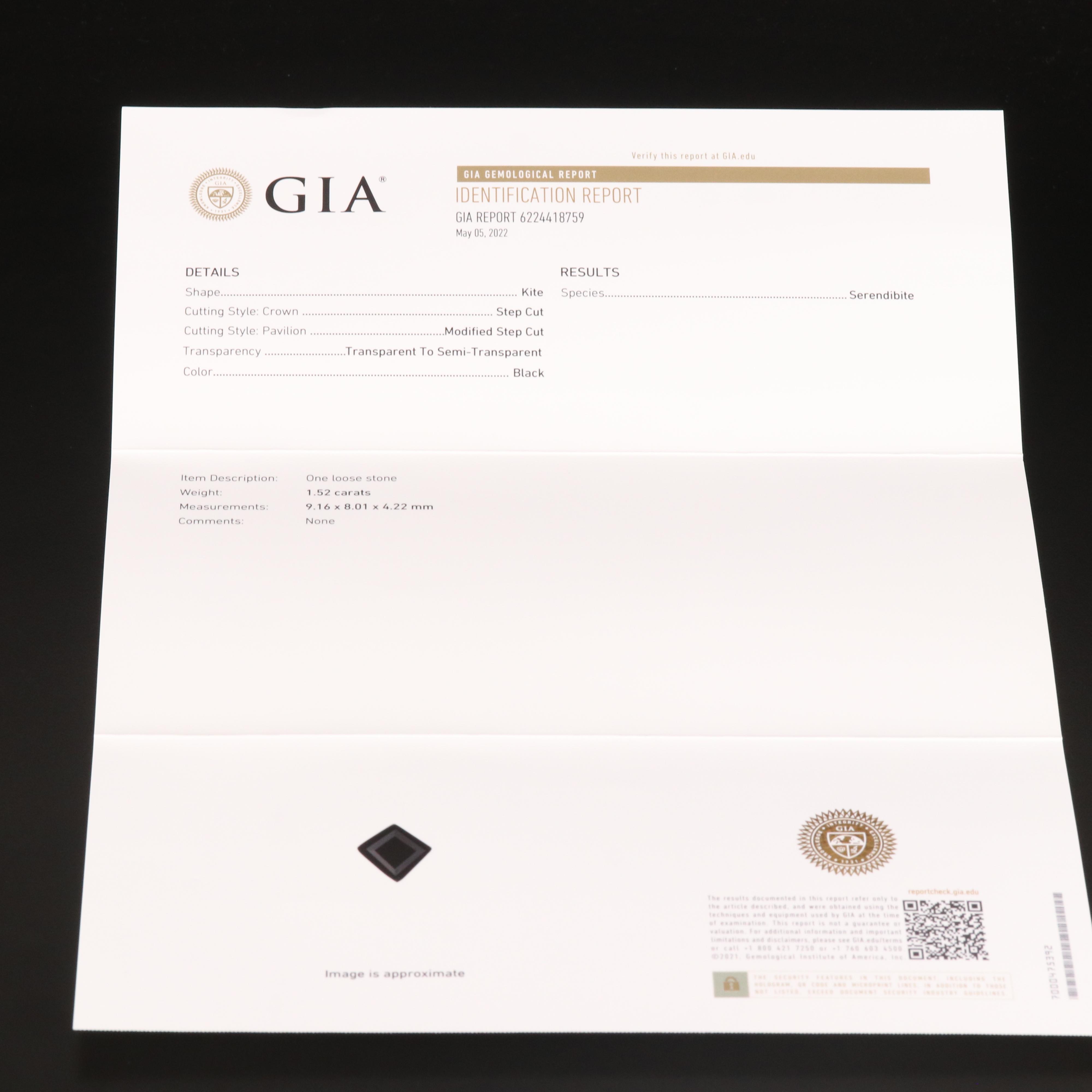 Loose 1.52 CT Serendibite with GIA Report