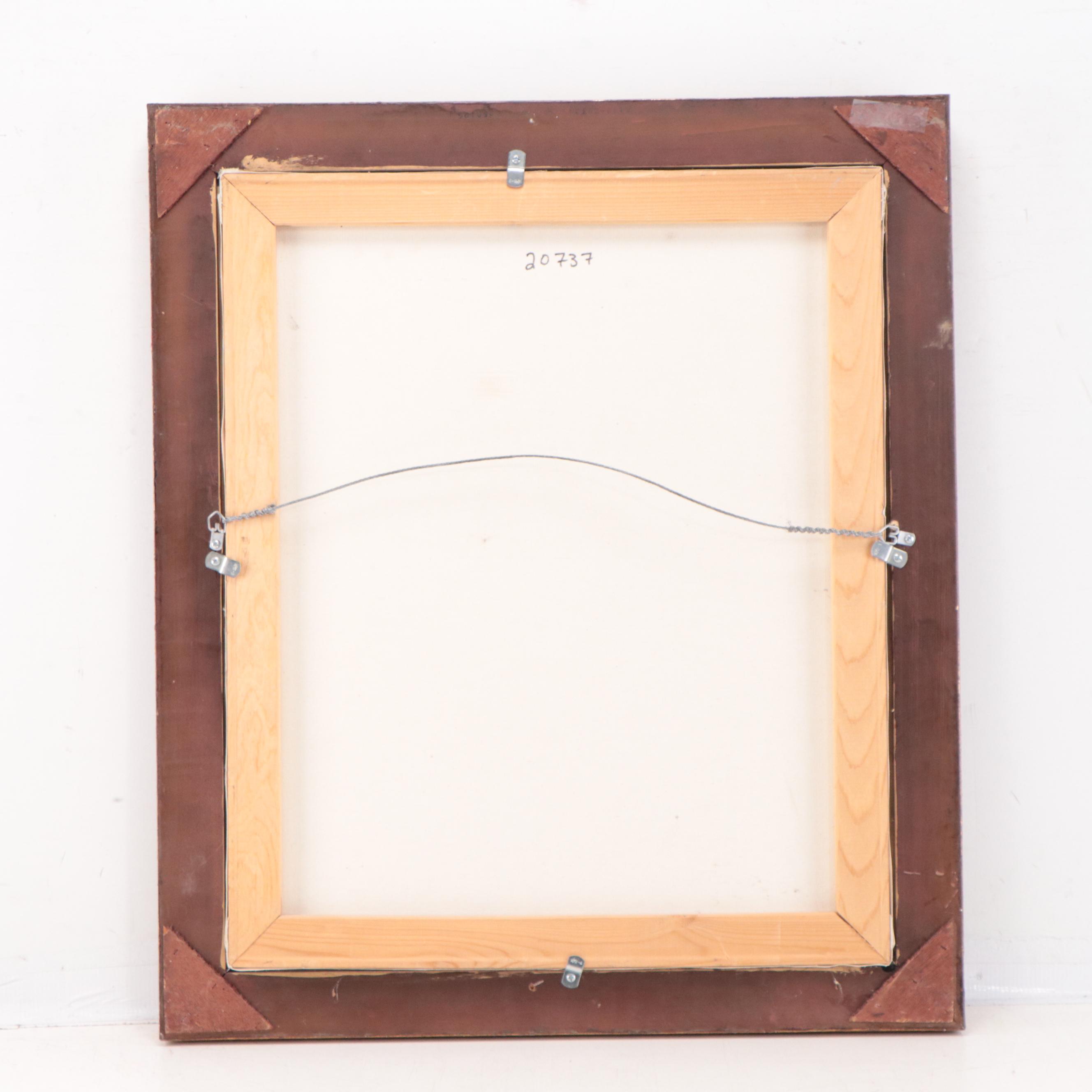 Coleman Landscape Oil Painting of Garden, Late 20th Century