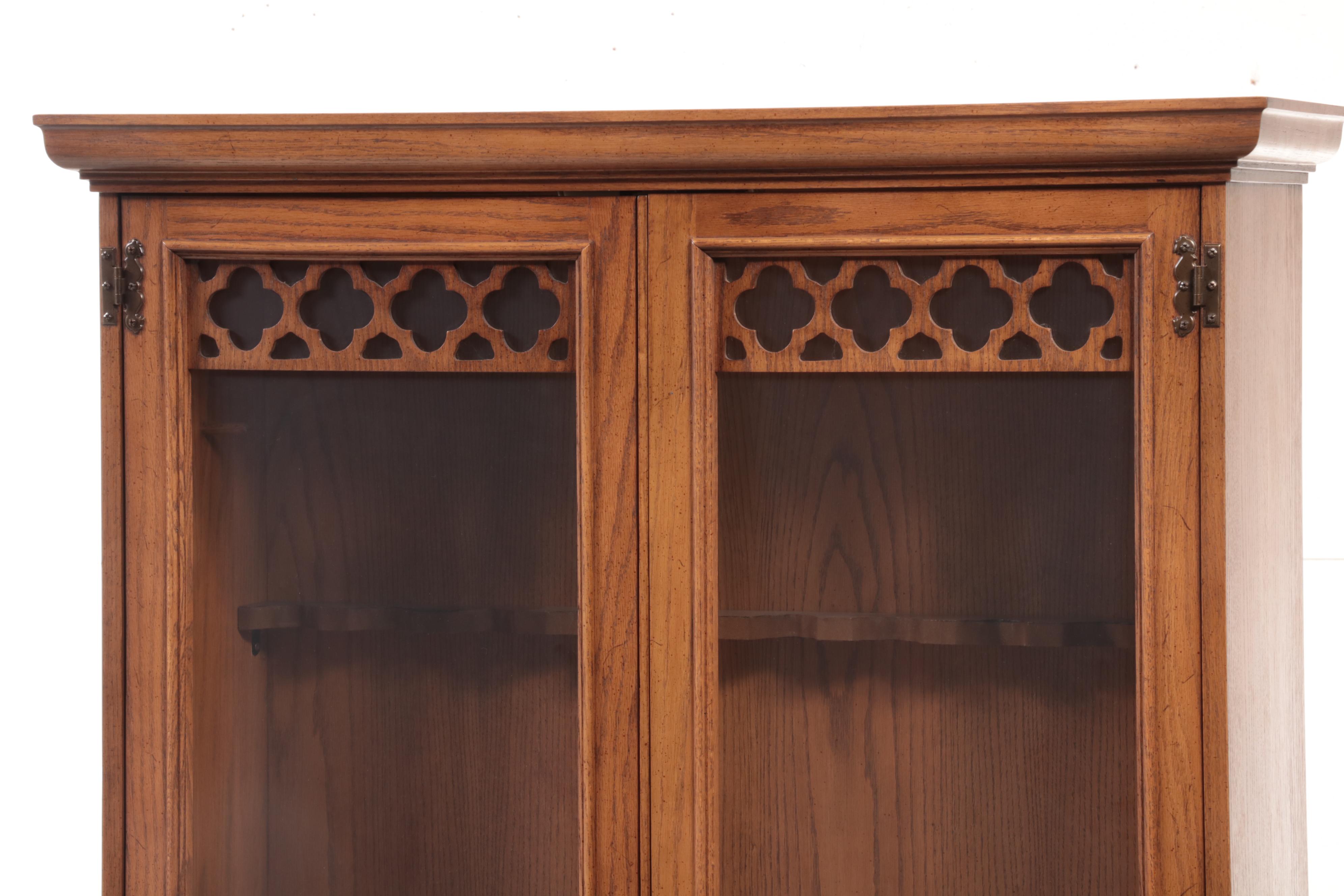 Jasper Cabinet Gothic Style Oak Gun Display Cabinet, Mid to Late 20th Century