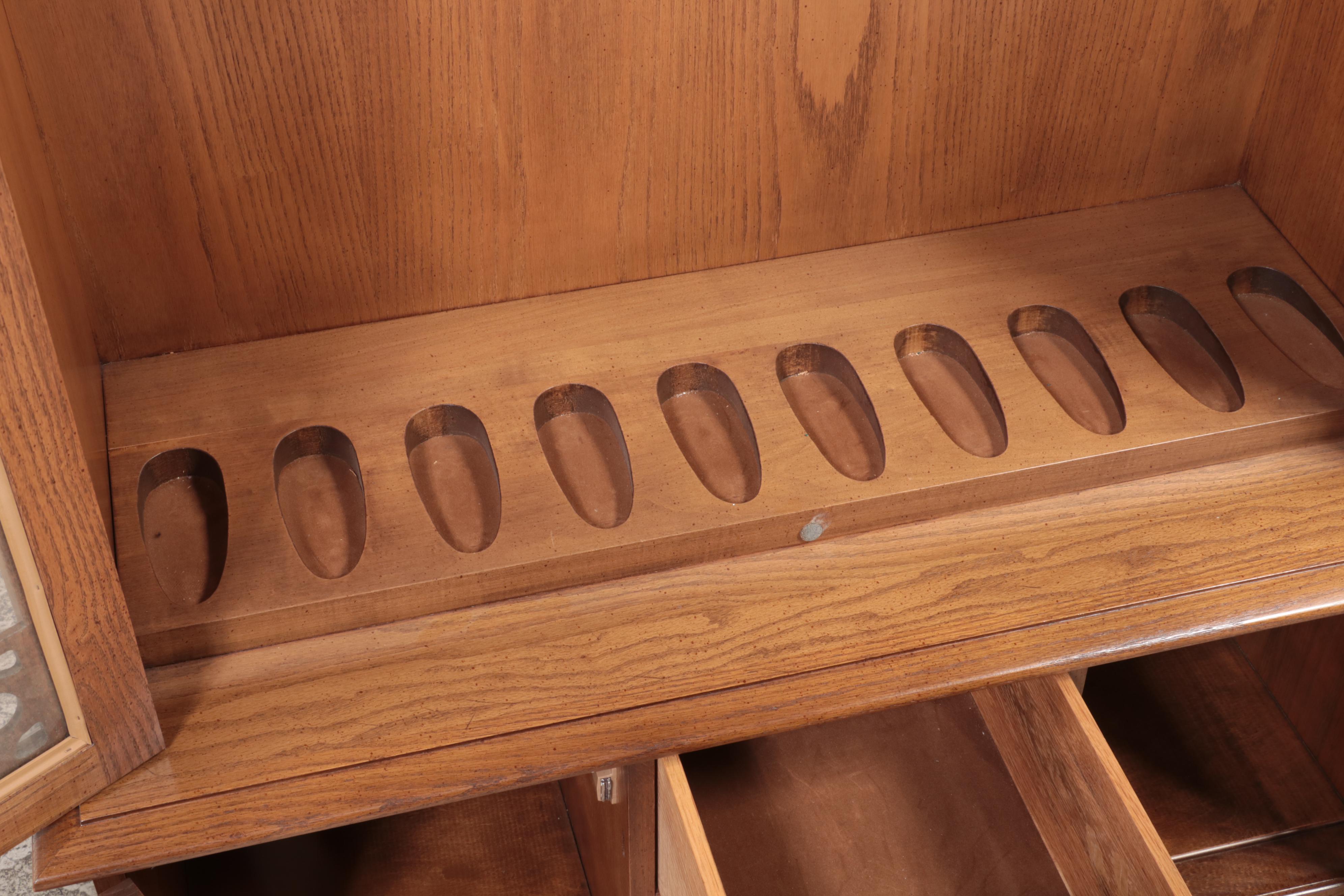 Jasper Cabinet Gothic Style Oak Gun Display Cabinet, Mid to Late 20th Century