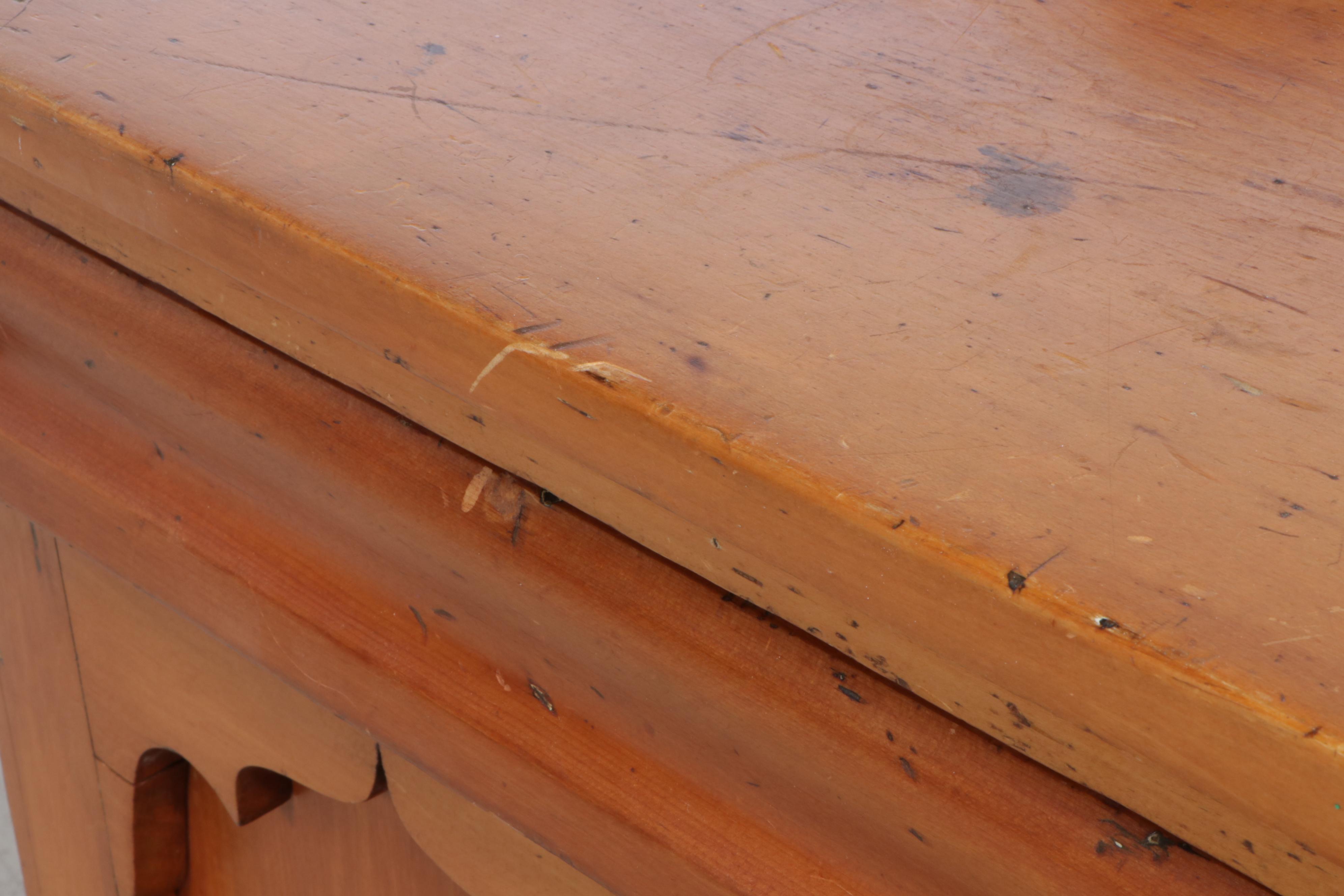 American Empire Poplar Sideboard, inscribed "Joseph Amey", Mid-19th Century